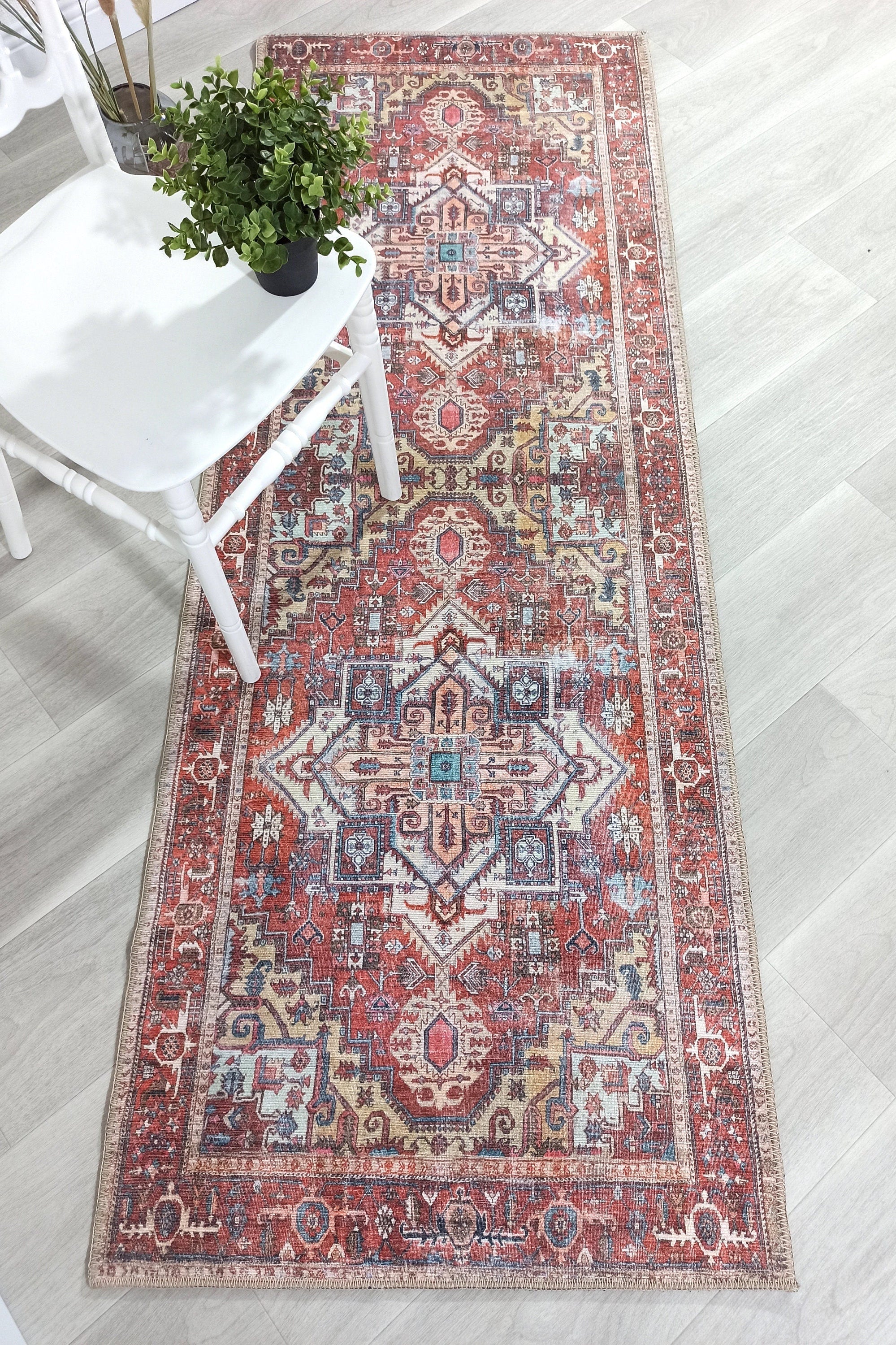 Talya1 Rug Muted Red Light Orange Persian Rug