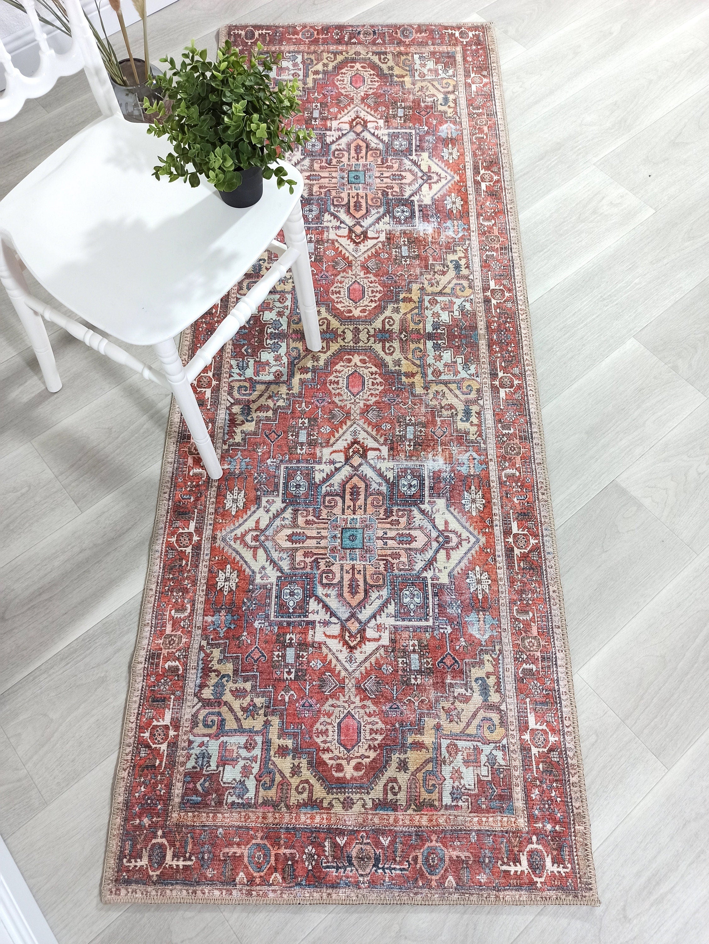 Talya1 Rug Muted Red Light Orange Persian Rug
