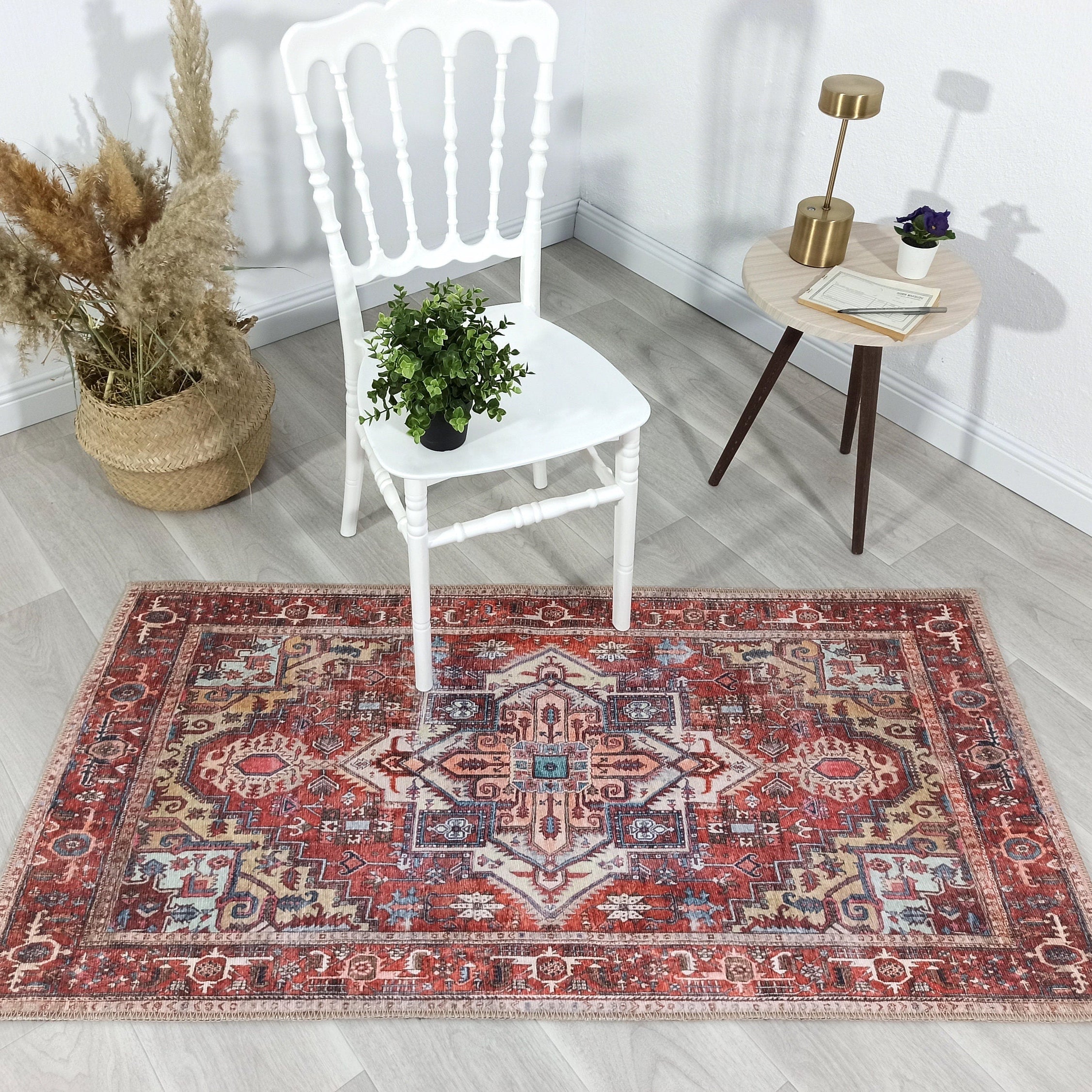Talya1 Rug Muted Red Light Orange Persian Rug