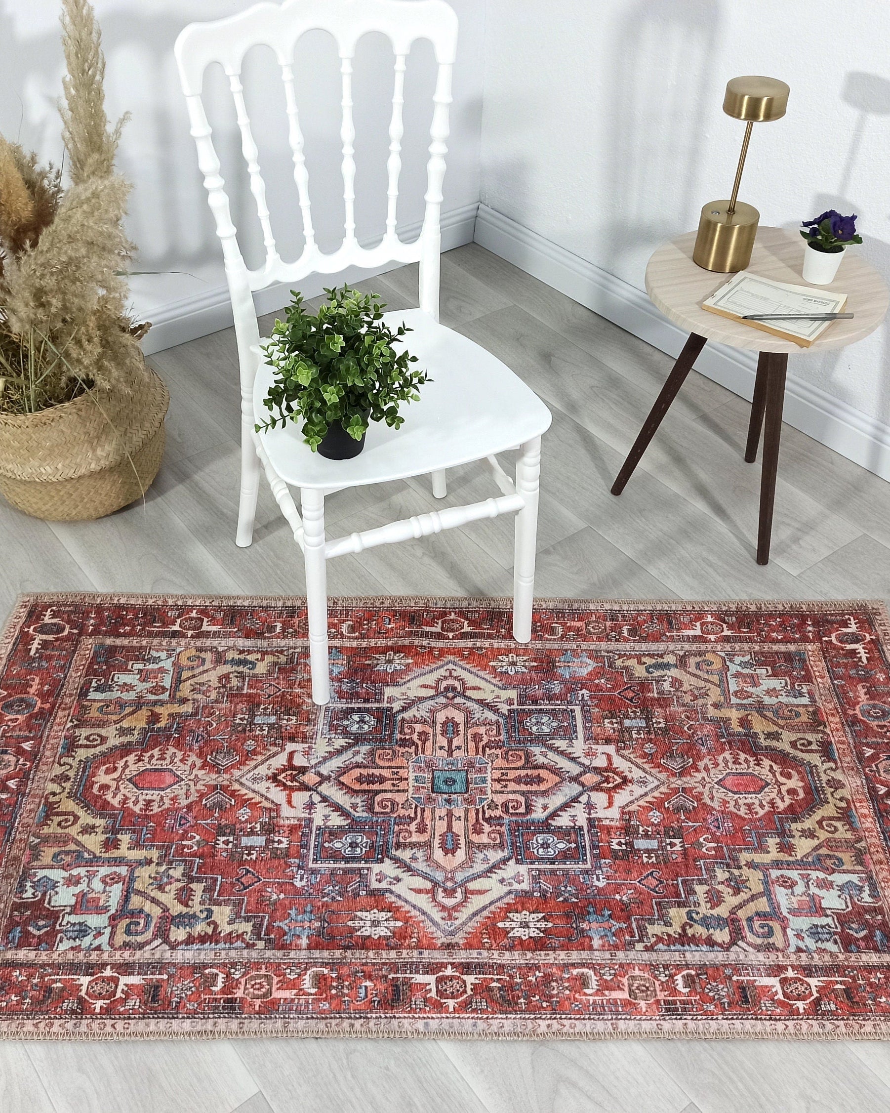 Talya1 Rug Muted Red Light Orange Persian Rug