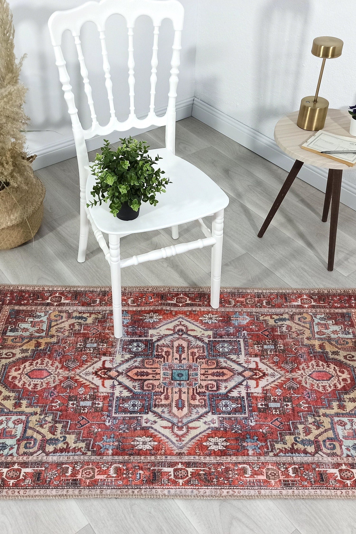 Talya1 Rug Muted Red Light Orange Persian Rug