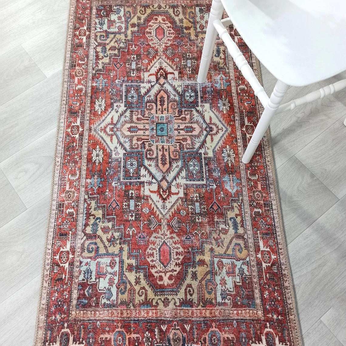 Talya1 Rug Muted Red Light Orange Persian Rug