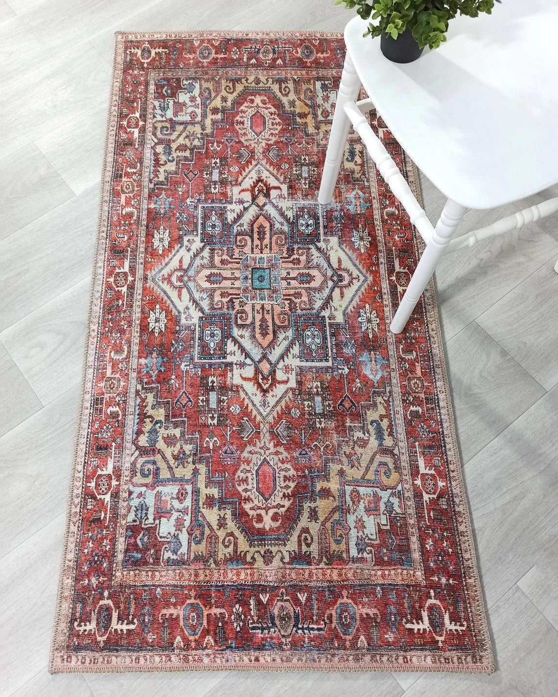 Talya1 Rug Muted Red Light Orange Persian Rug