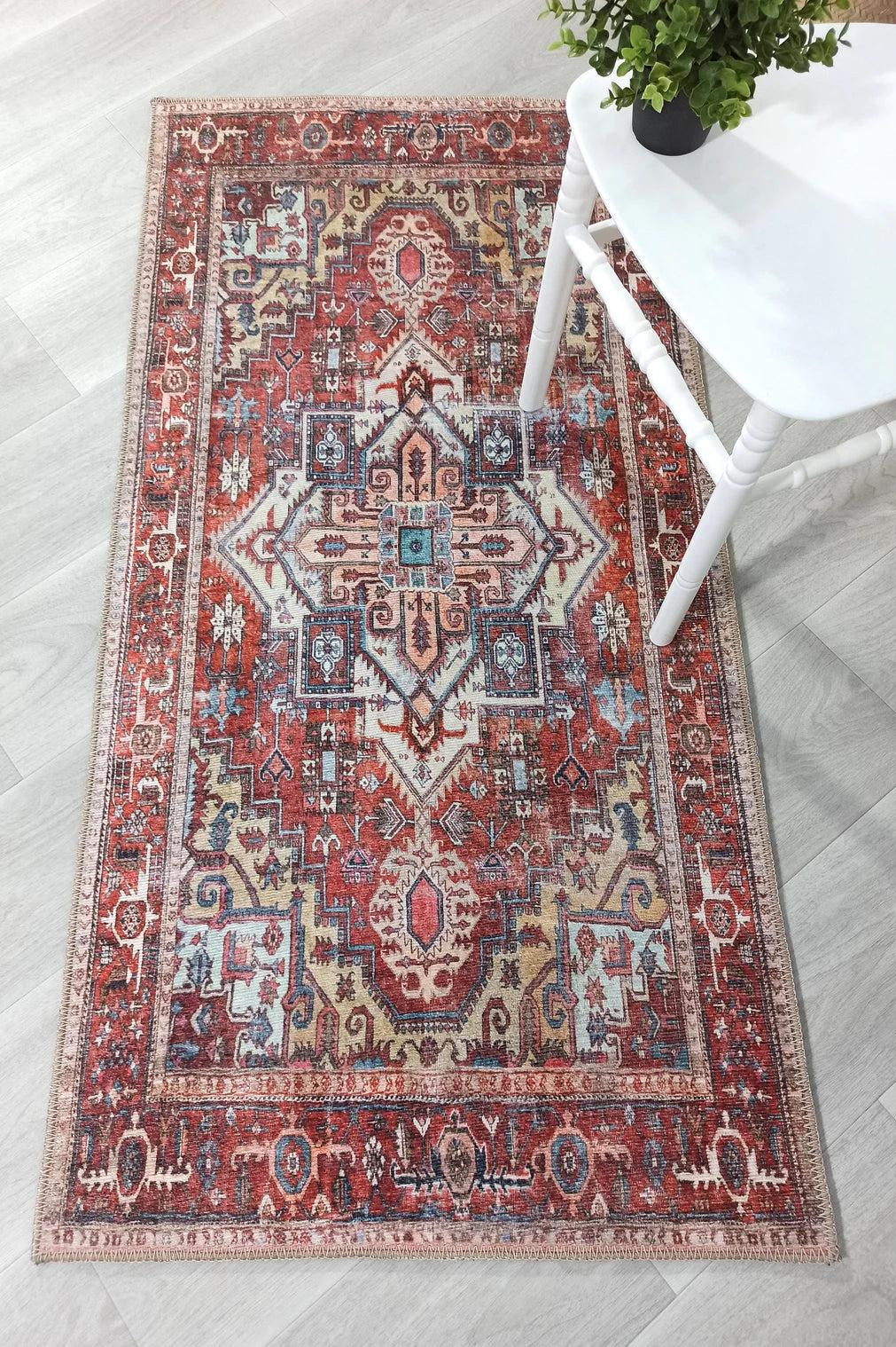 Talya1 Rug Muted Red Light Orange Persian Rug