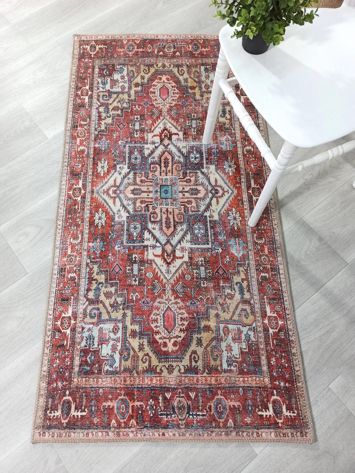 Talya1 Rug Muted Red Light Orange Persian Rug