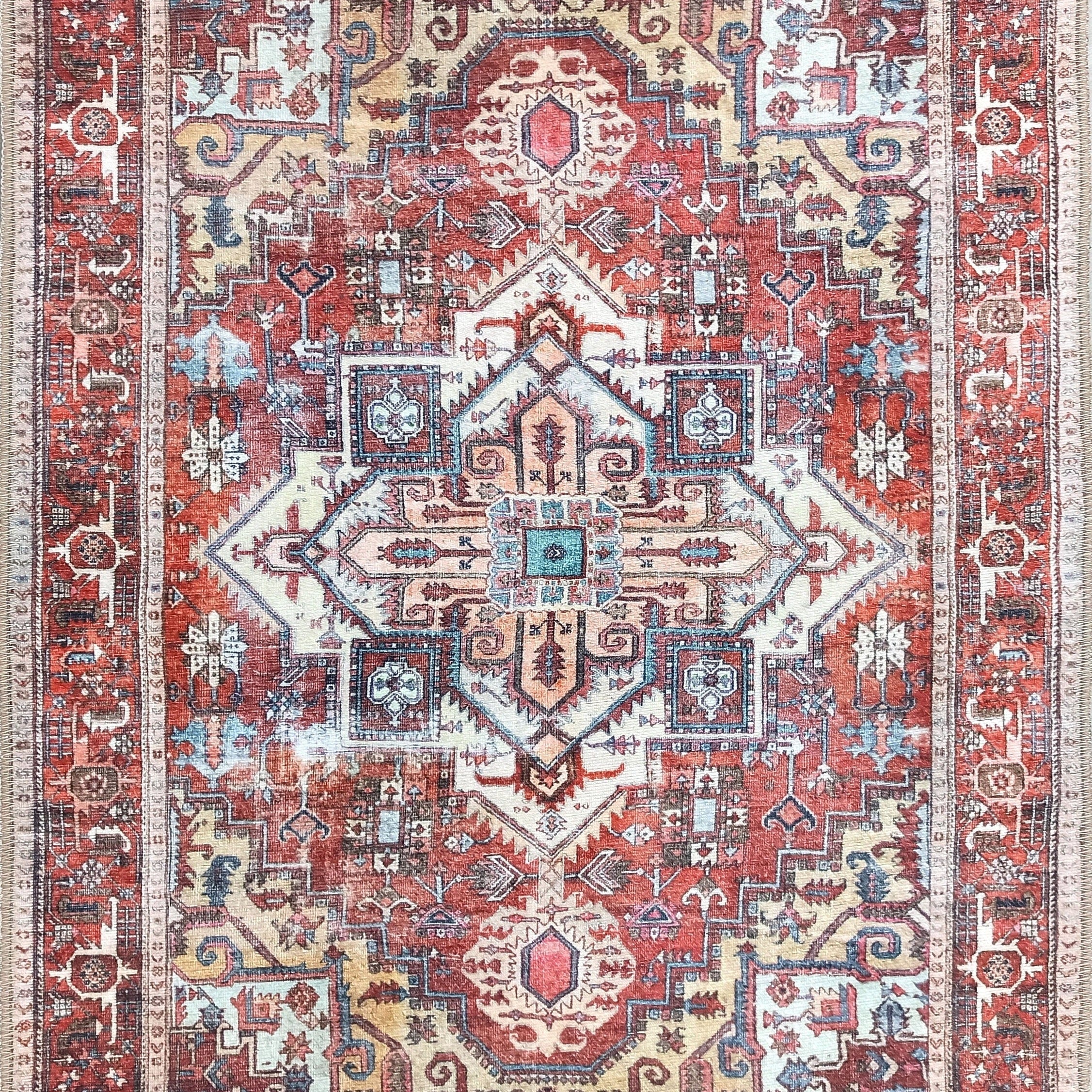Talya1 Rug Muted Red Light Orange Persian Rug