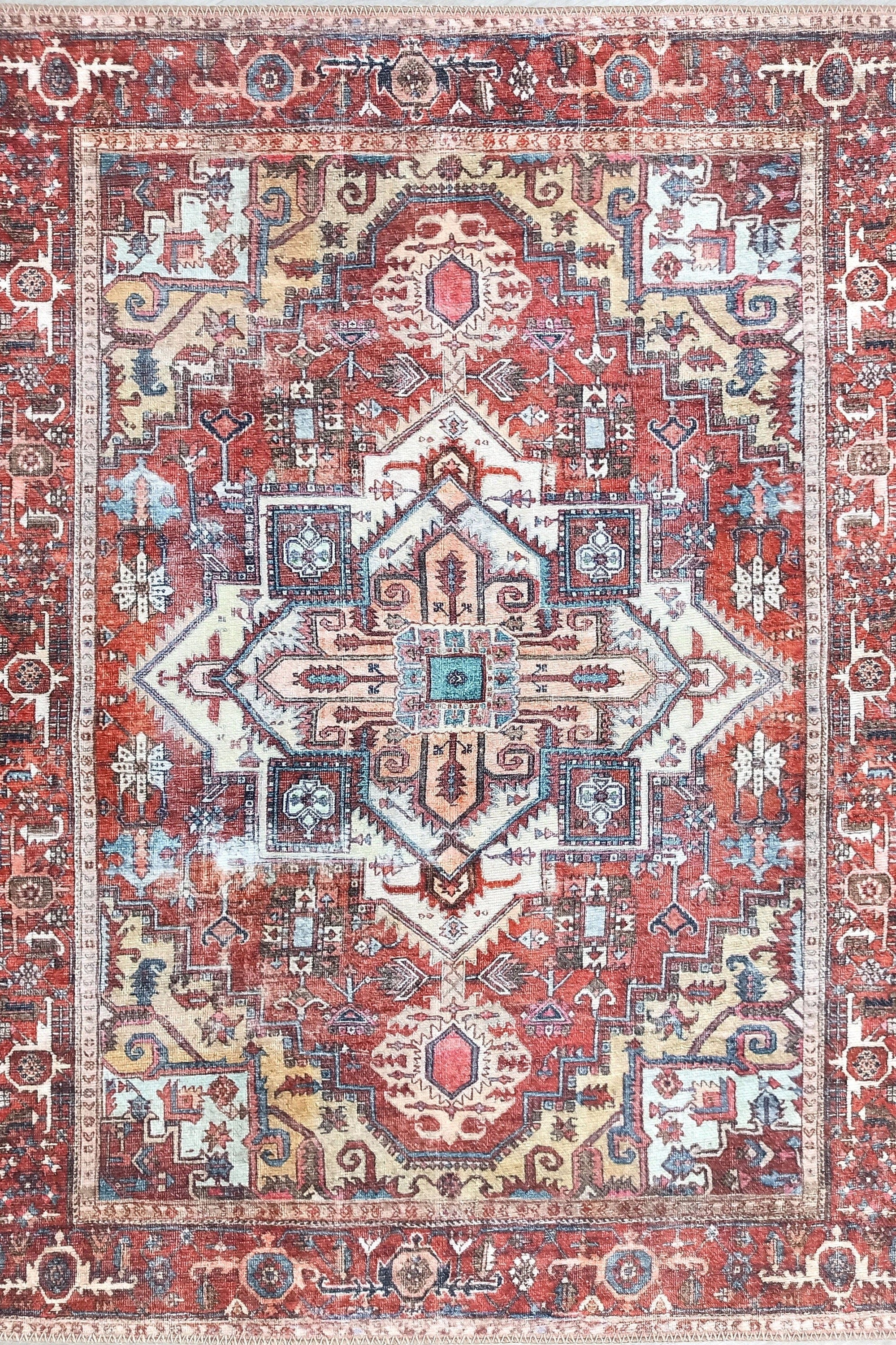 Talya1 Rug Muted Red Light Orange Persian Rug