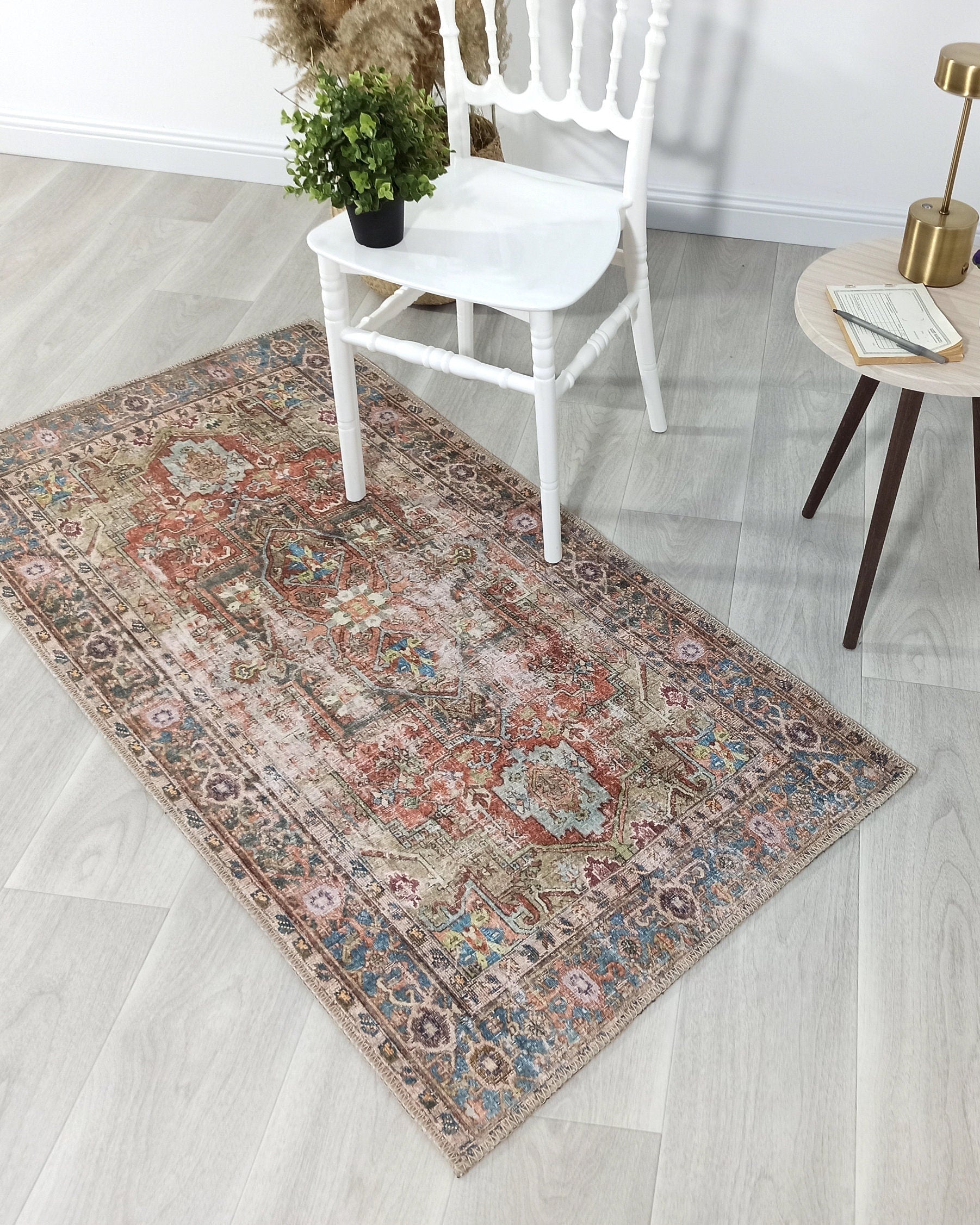 Taya Rug Traditional Earth tone Terracotta Floral Rug