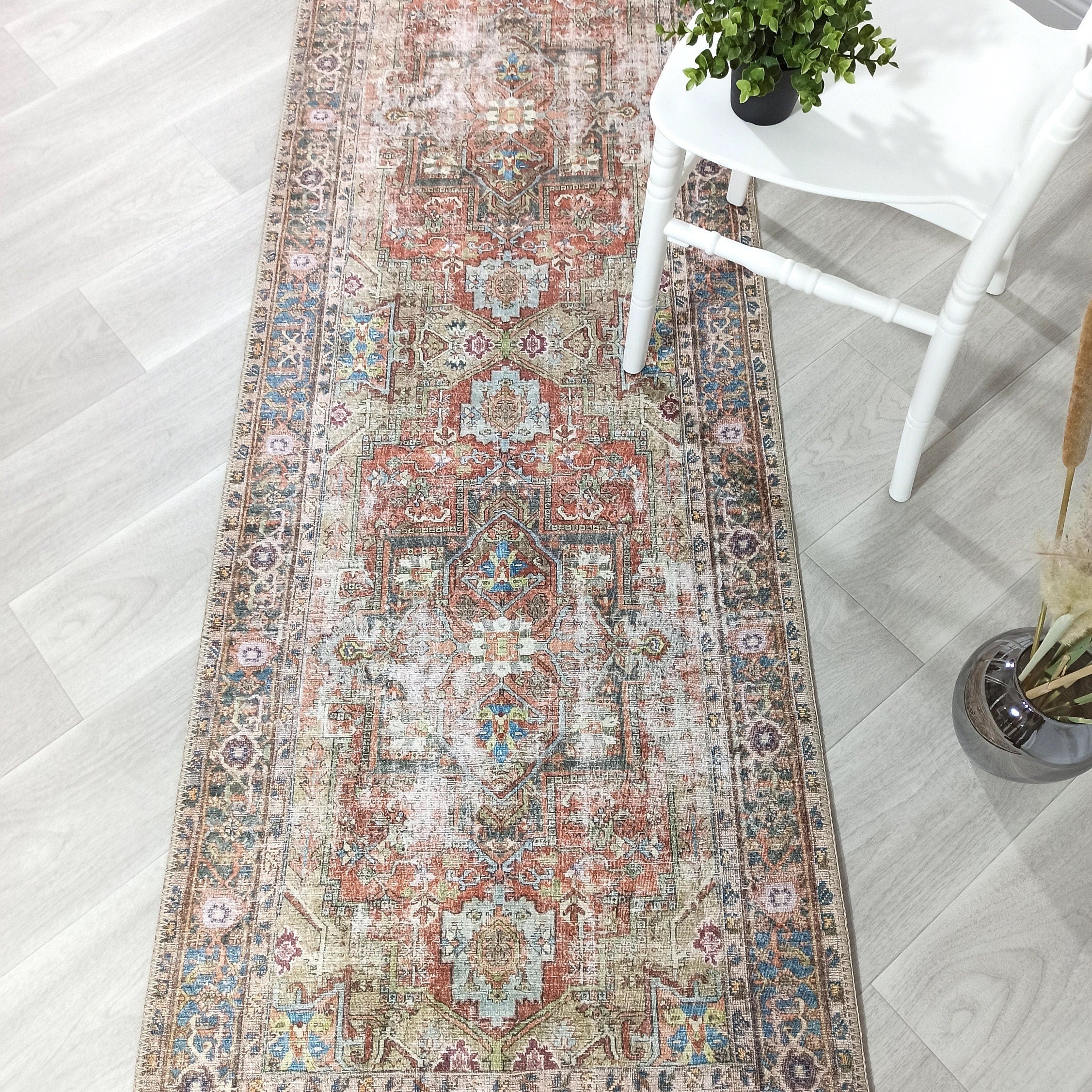 Taya Rug Traditional Earth tone Terracotta Floral Rug