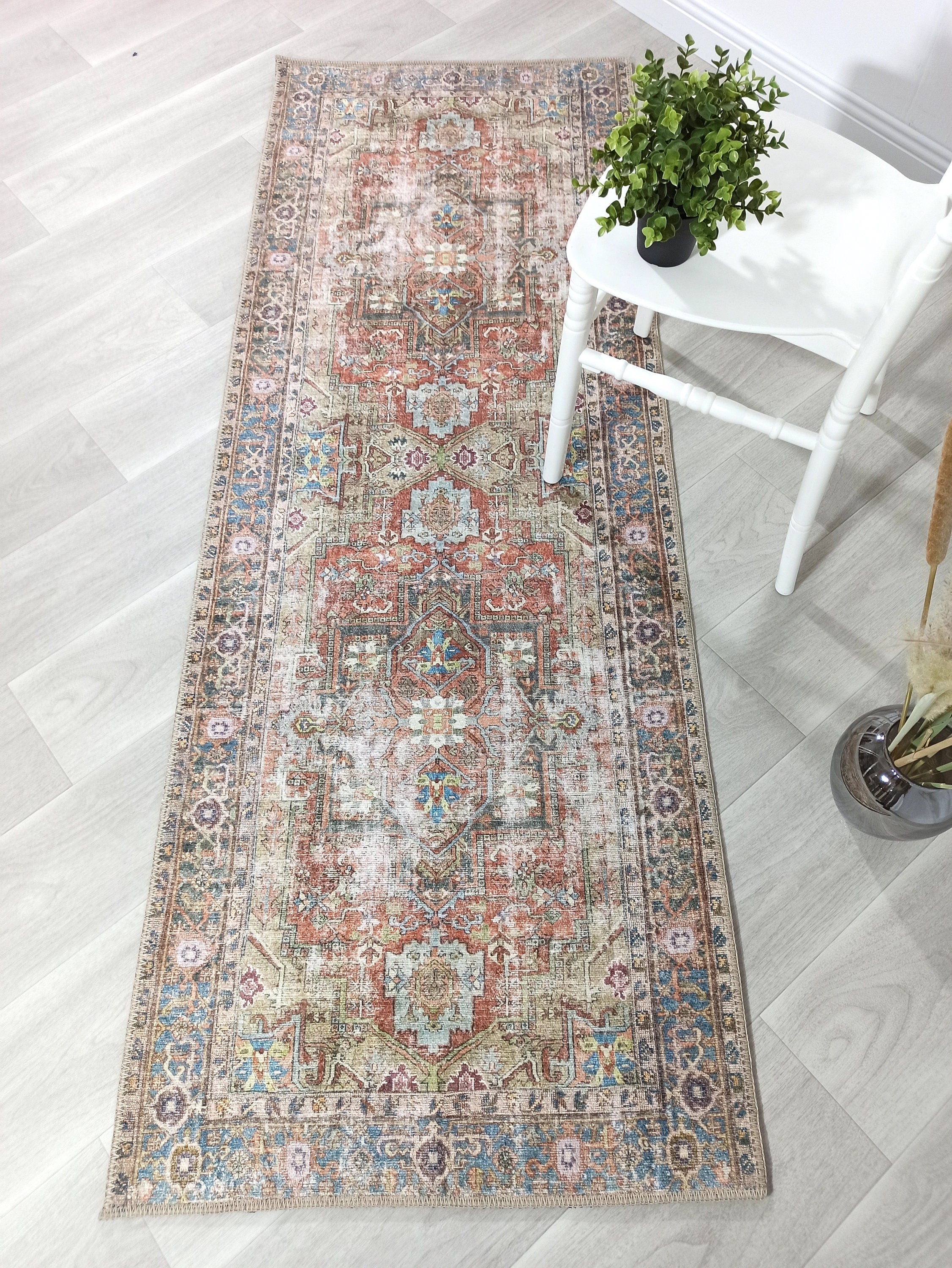 Taya Rug Traditional Earth tone Terracotta Floral Rug