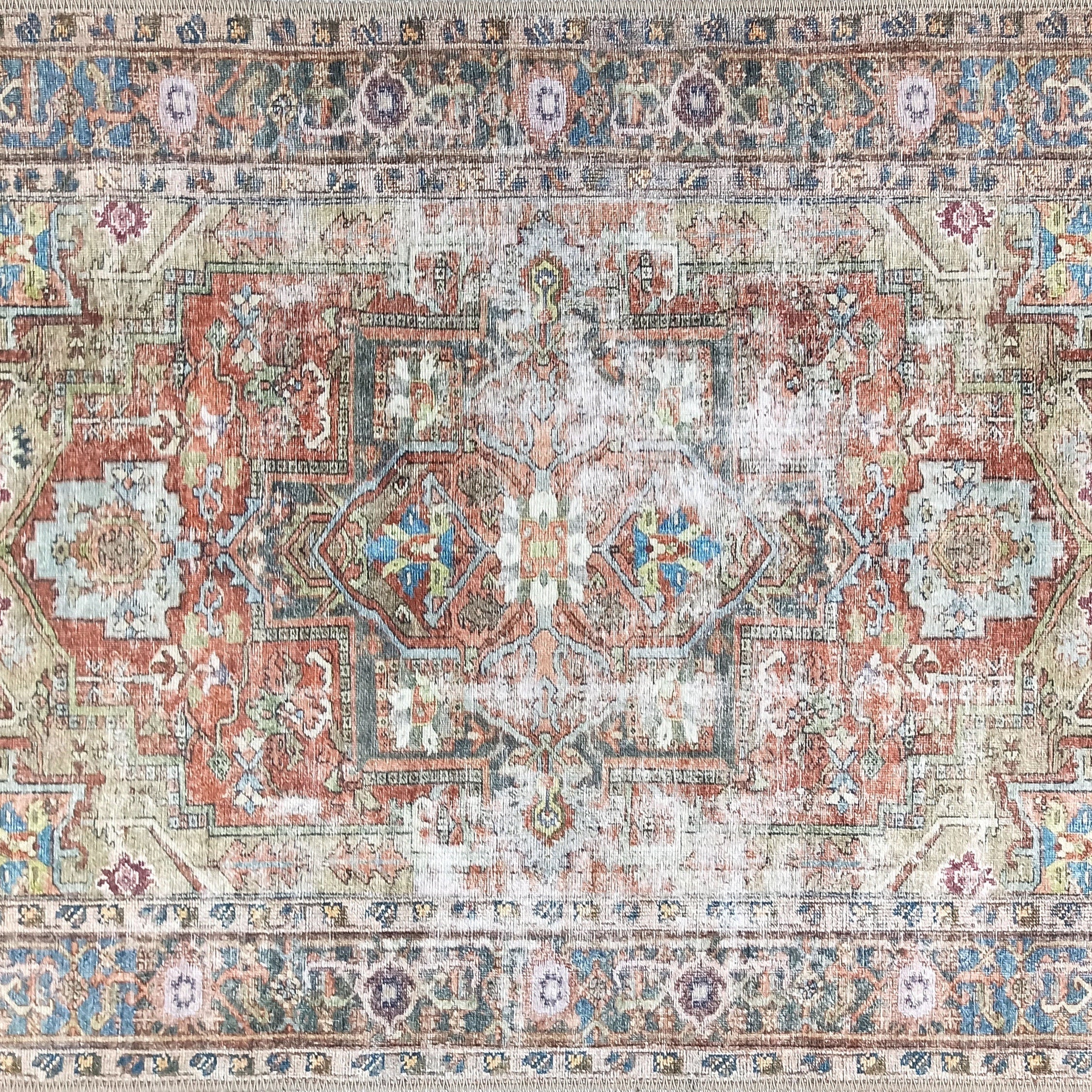 Taya Rug Traditional Earth tone Terracotta Floral Rug