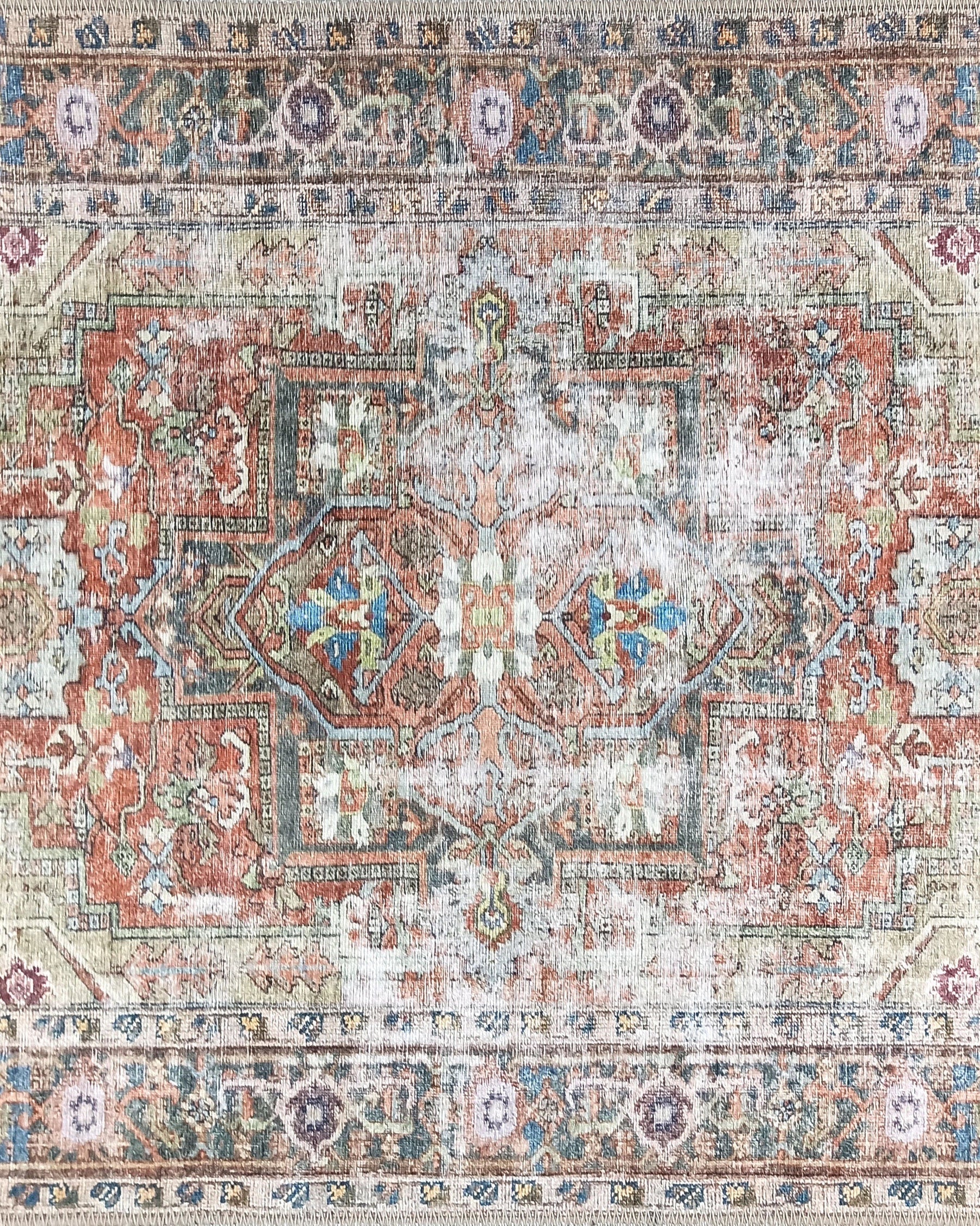 Taya Rug Traditional Earth tone Terracotta Floral Rug
