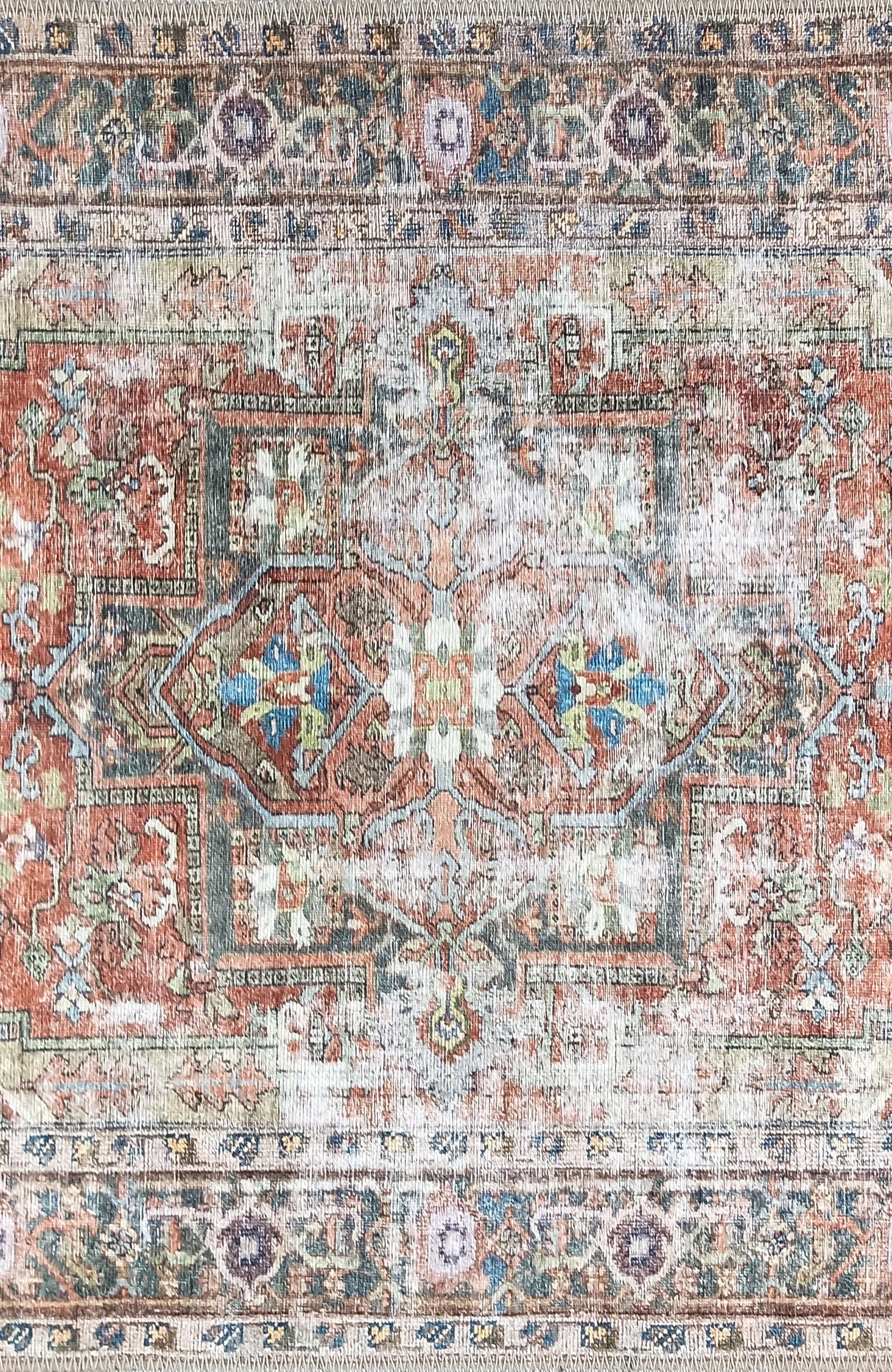 Taya Rug Traditional Earth tone Terracotta Floral Rug
