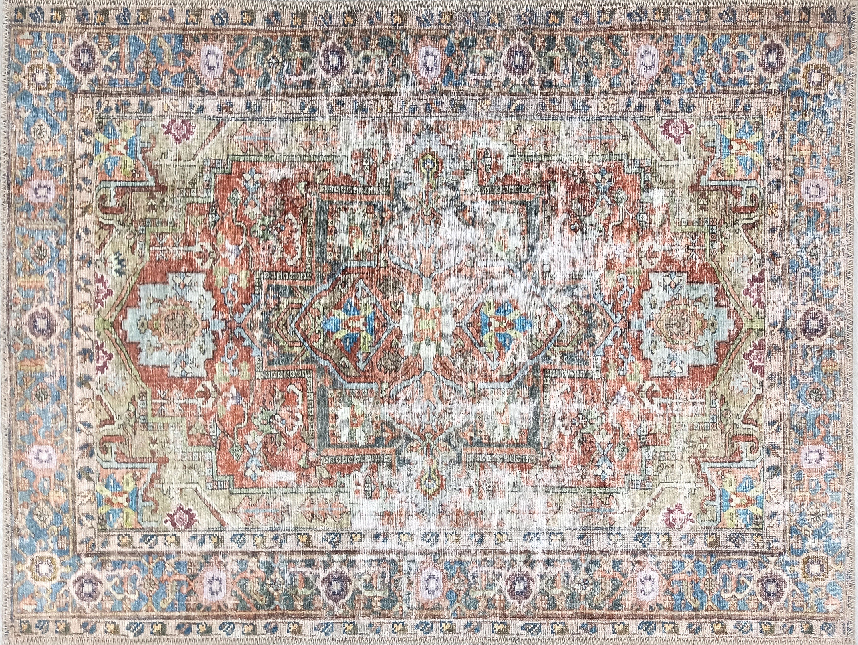 Taya Rug Traditional Earth tone Terracotta Floral Rug