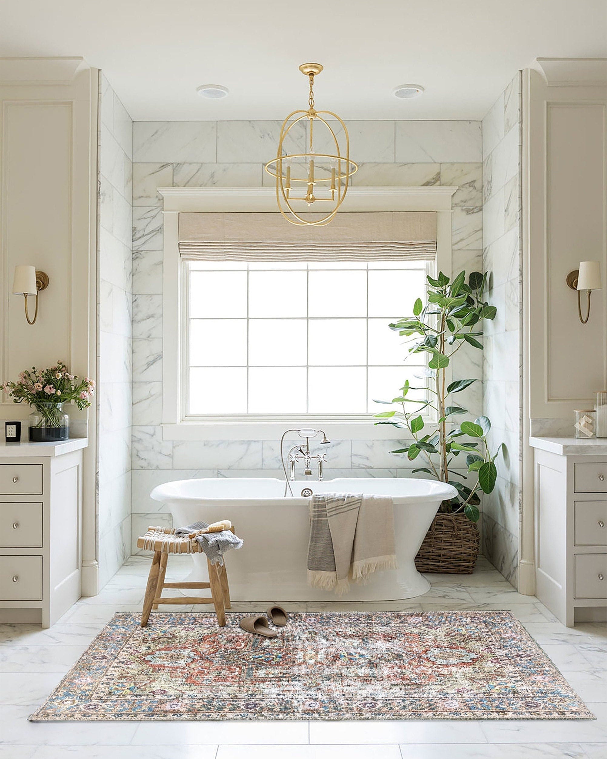 Taya Rug Traditional Earth tone Terracotta Floral Rug