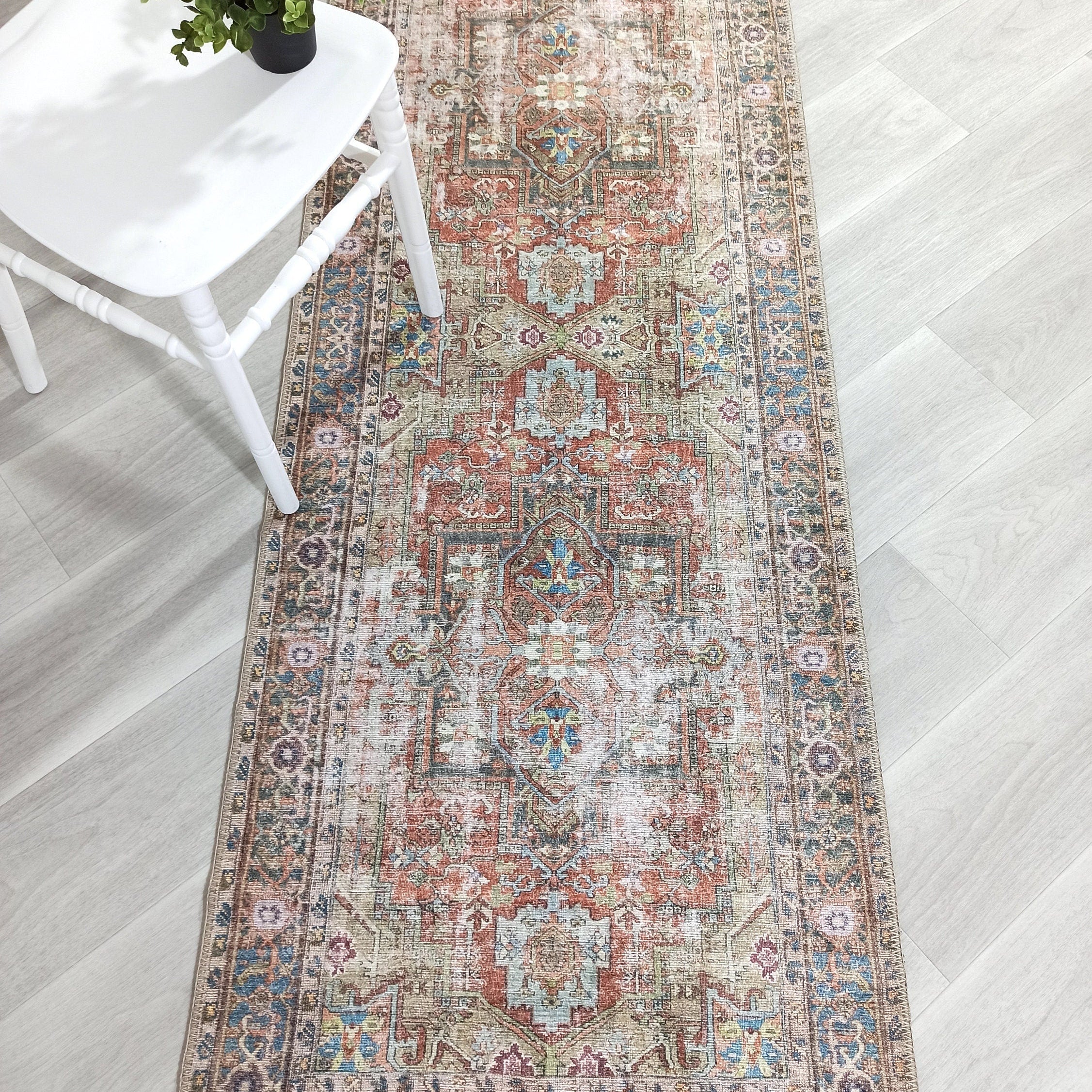 Taya Rug Traditional Earth tone Terracotta Floral Rug