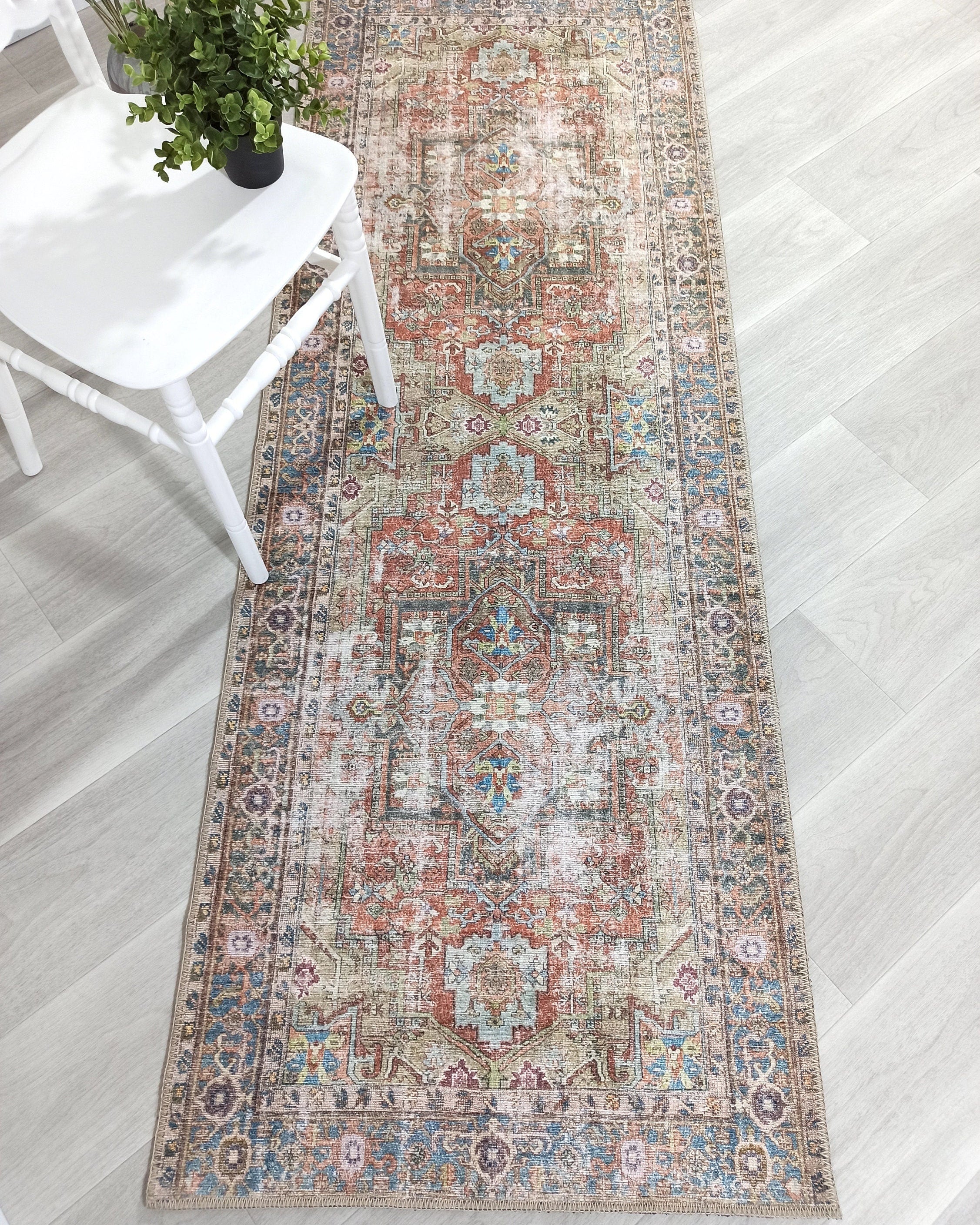 Taya Rug Traditional Earth tone Terracotta Floral Rug
