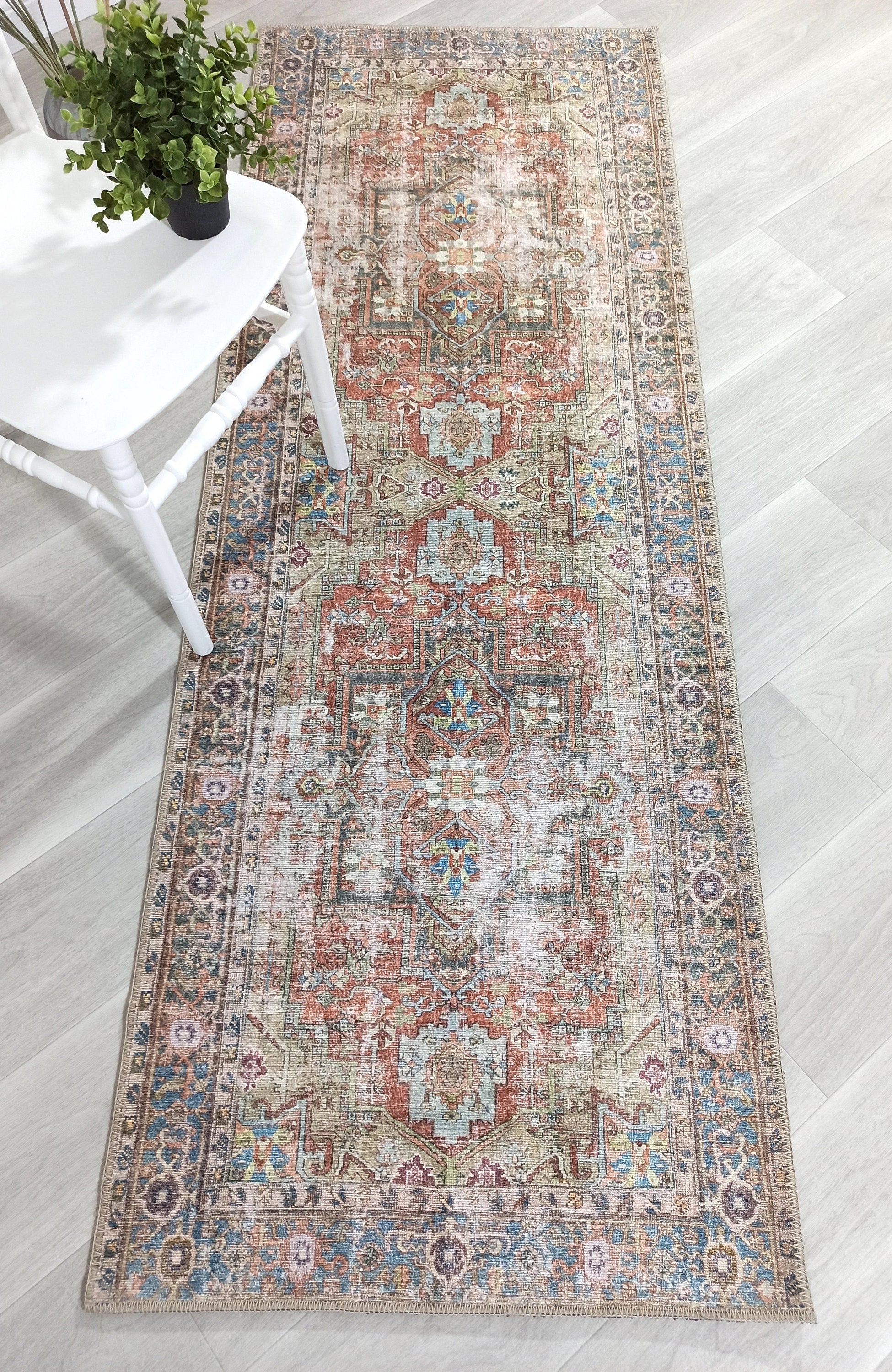 Taya Rug Traditional Earth tone Terracotta Floral Rug