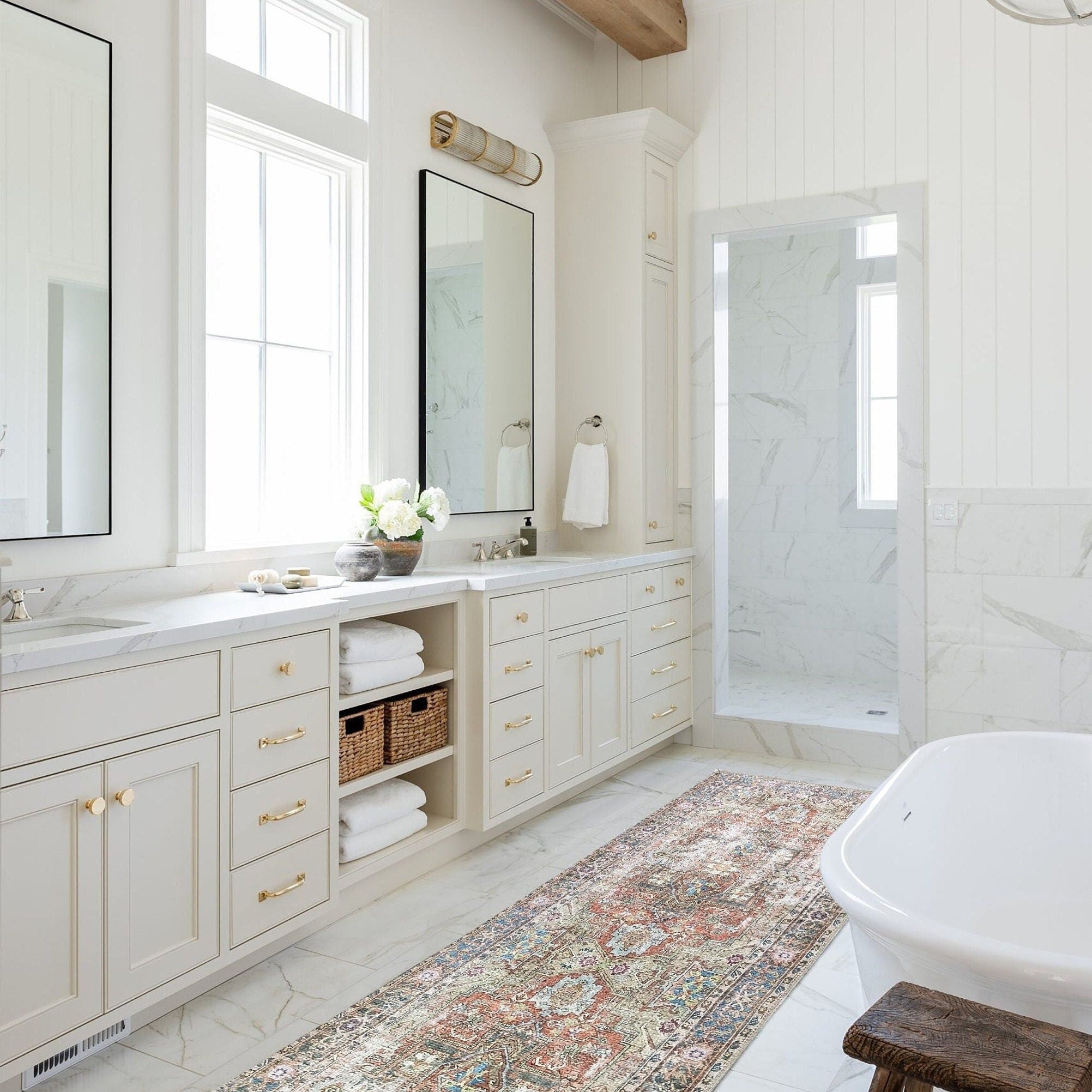 Taya Rug Traditional Earth tone Terracotta Floral Rug