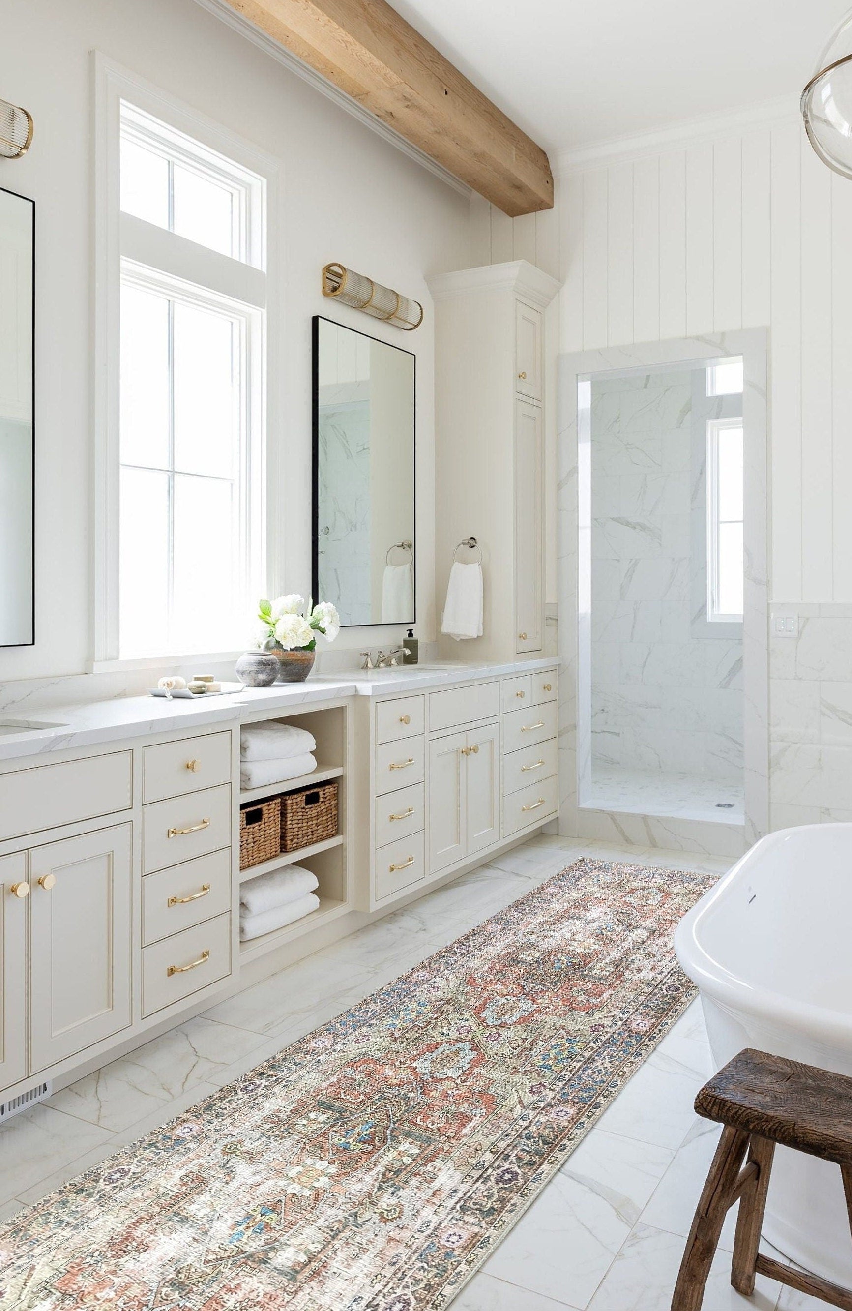 Taya Rug Traditional Earth tone Terracotta Floral Rug