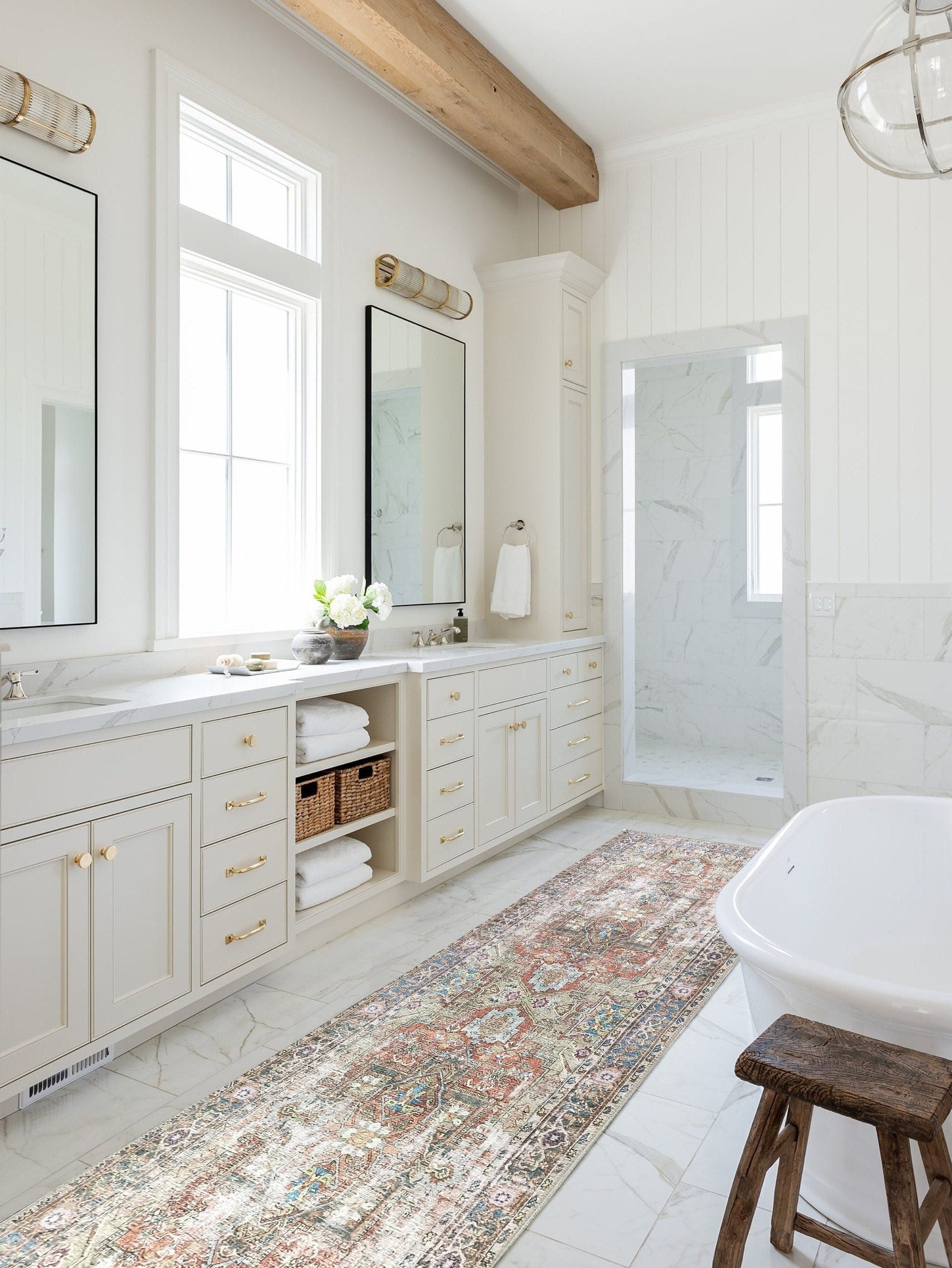 Taya Rug Traditional Earth tone Terracotta Floral Rug