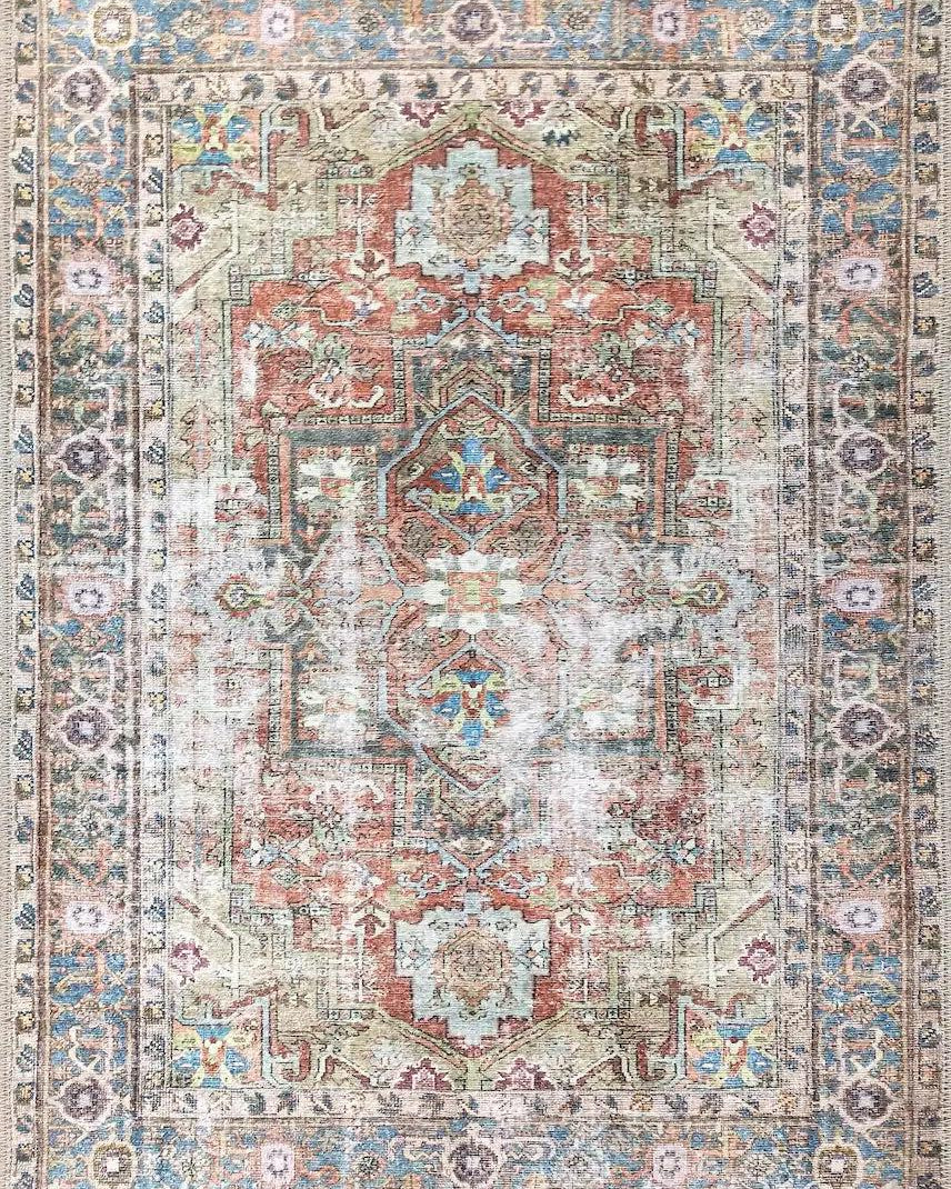 Taya Rug Traditional Earth tone Terracotta Floral Rug