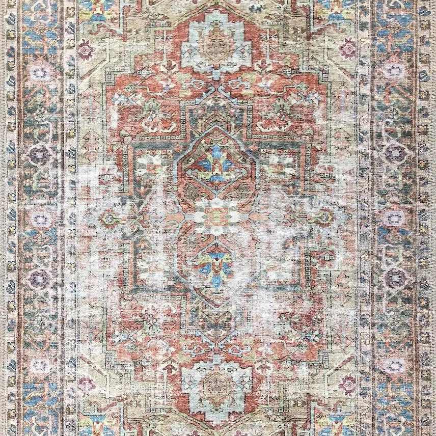 Taya Rug Traditional Earth tone Terracotta Floral Rug