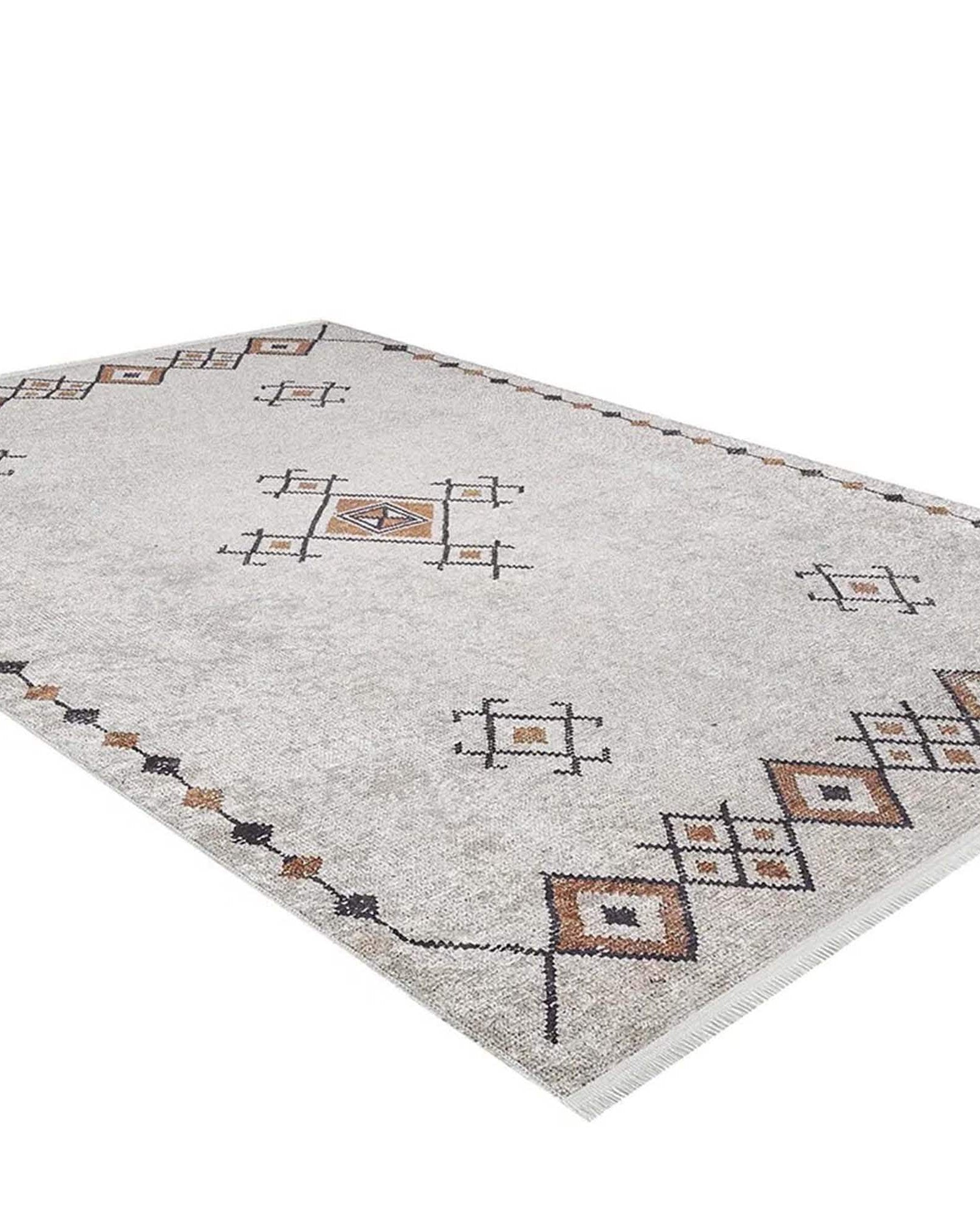 Tayha Turkish Beige Diamond Medallion Rug