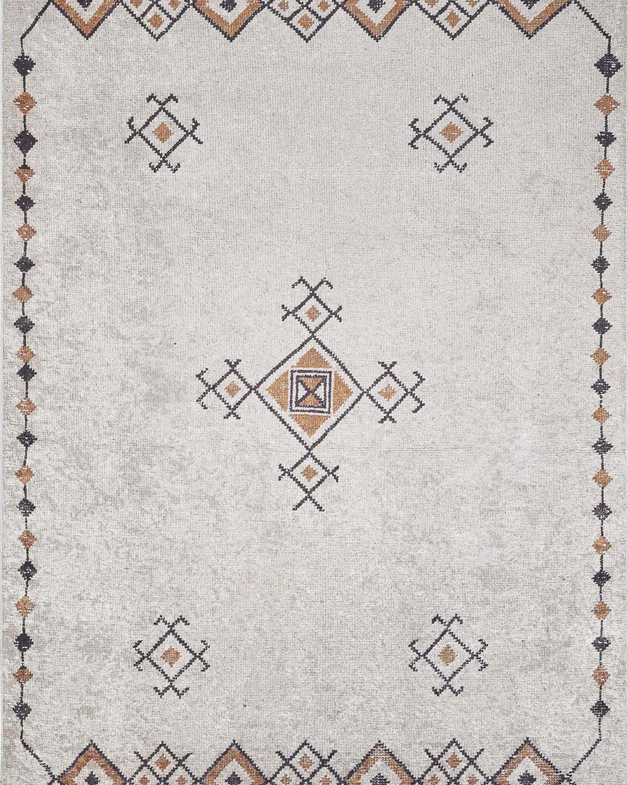Tayha Turkish Beige Diamond Medallion Rug