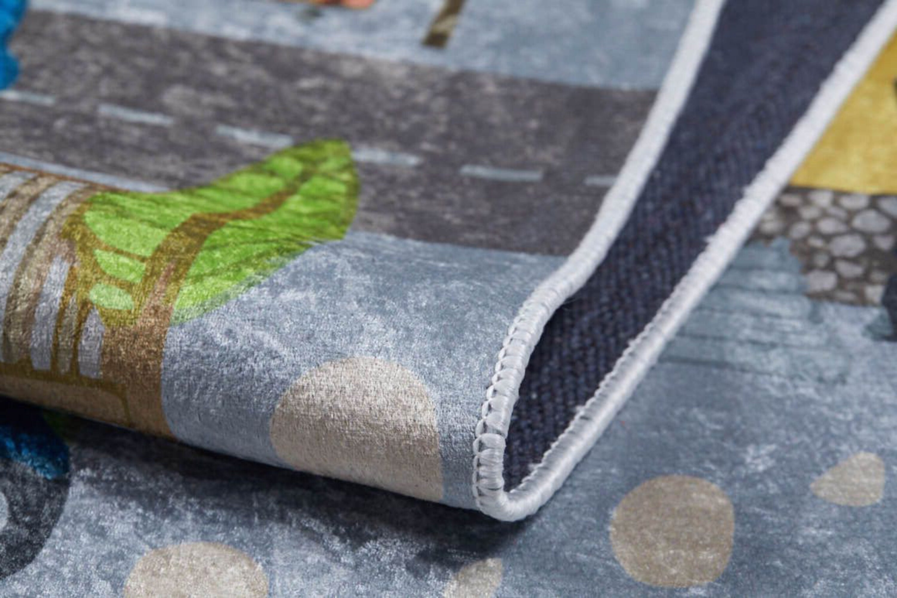 Tera City Traffic Gray Kids Rug