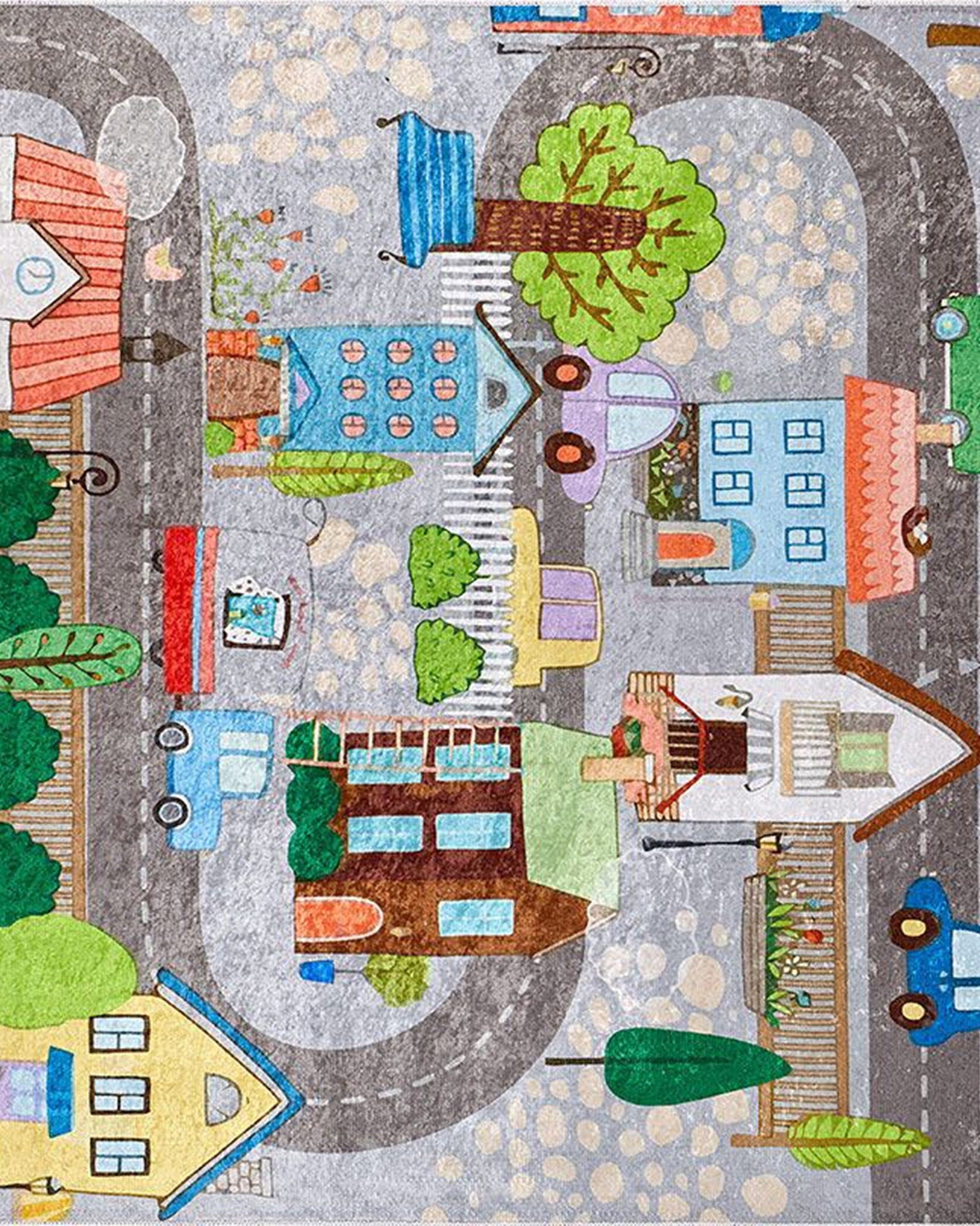 Tera City Traffic Gray Kids Rug