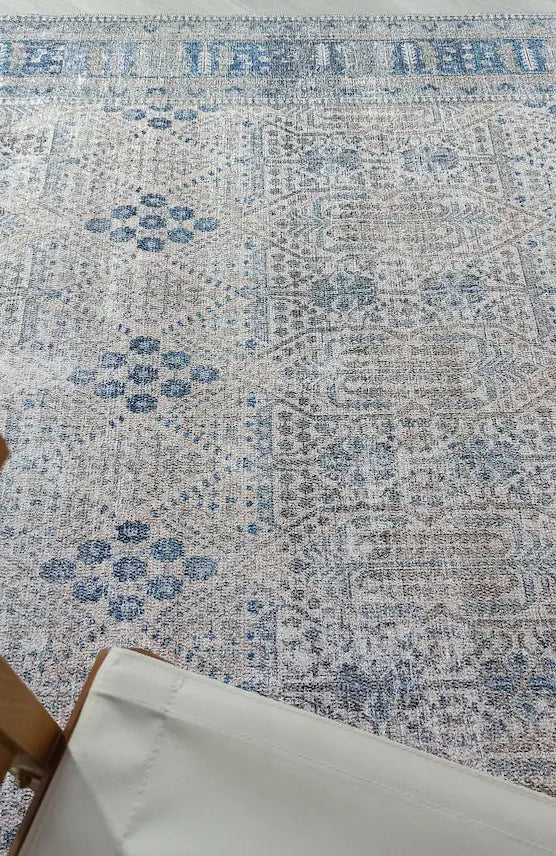 Tiana Rug Neutral Turkish Faded Gray Blue Rug