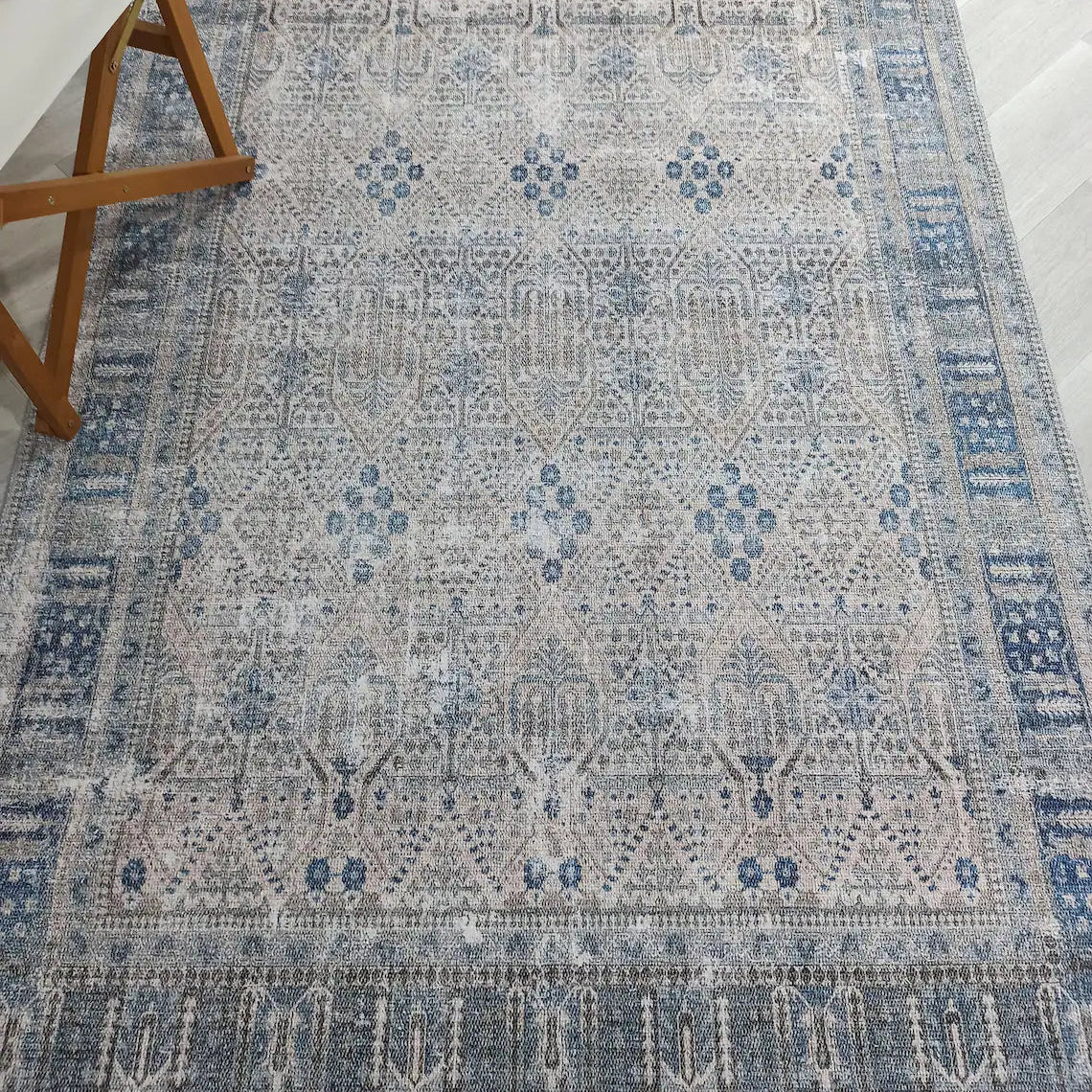 Tiana Rug Neutral Turkish Faded Gray Blue Rug