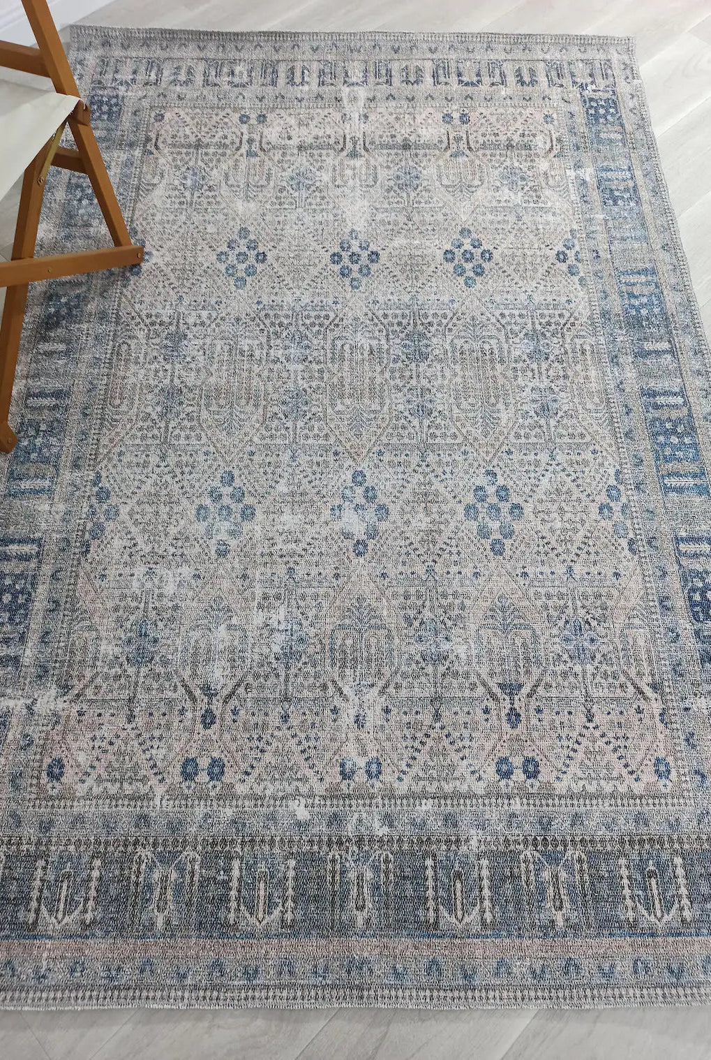 Tiana Rug Neutral Turkish Faded Gray Blue Rug
