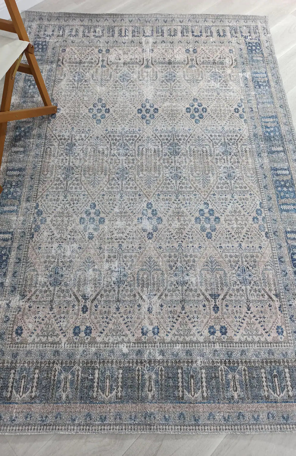 Tiana Rug Neutral Turkish Faded Gray Blue Rug