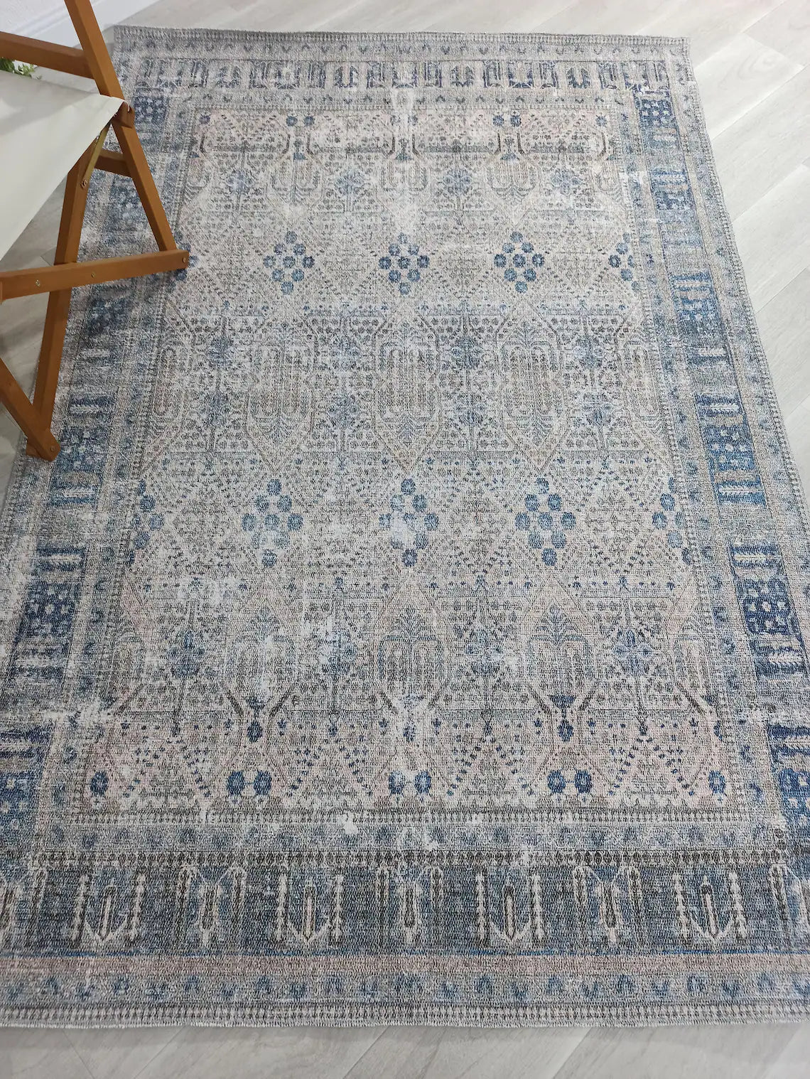 Tiana Rug Neutral Turkish Faded Gray Blue Rug