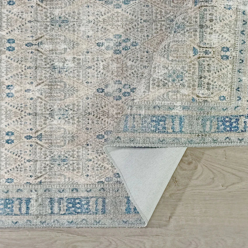 Tiana Rug Neutral Turkish Faded Gray Blue Rug