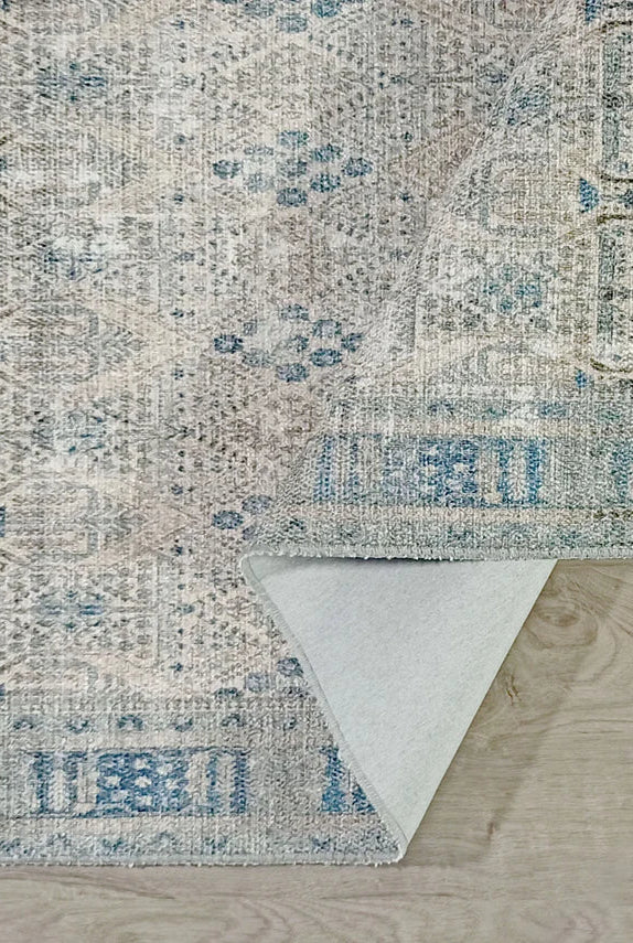Tiana Rug Neutral Turkish Faded Gray Blue Rug