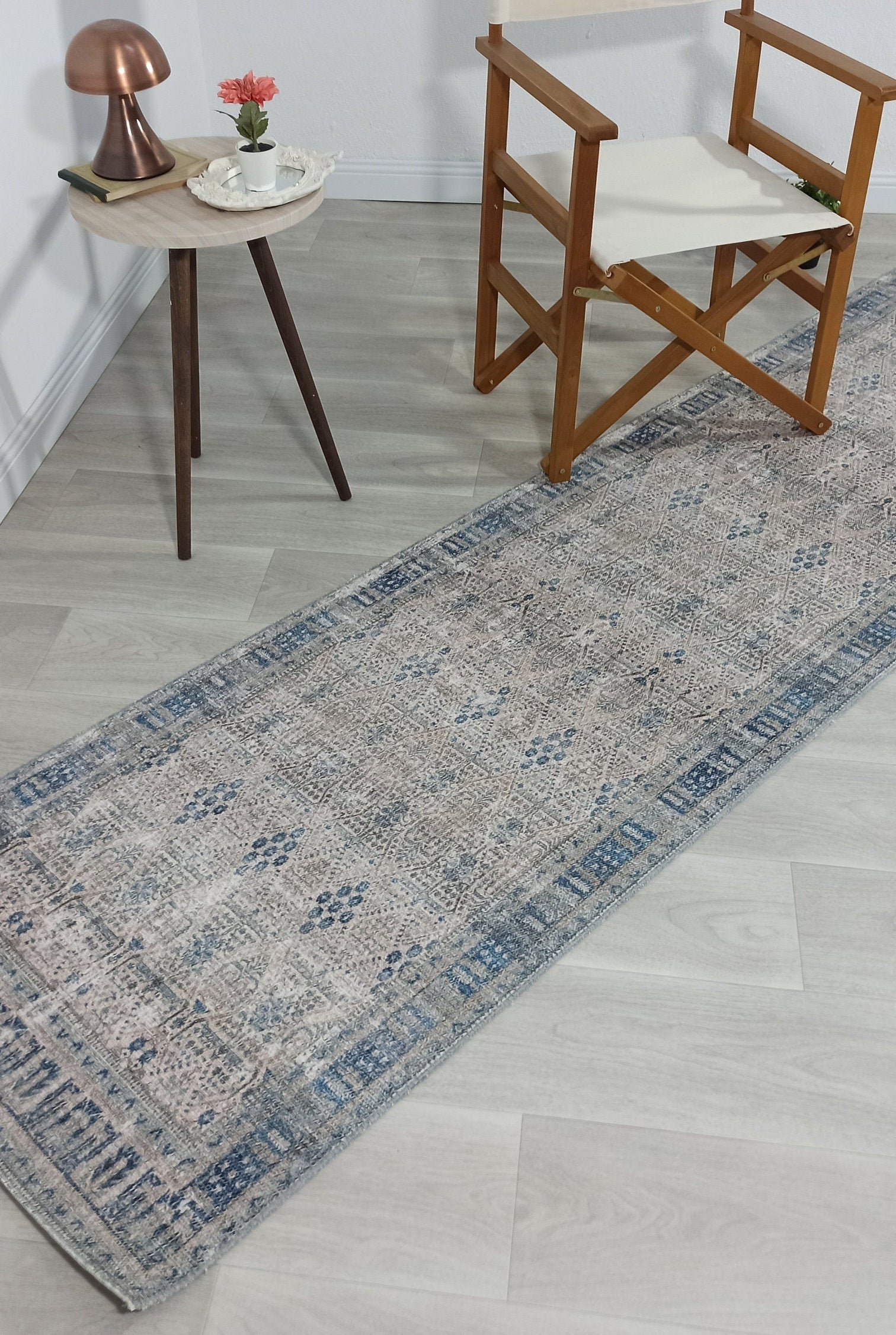 Tiana Rug Neutral Turkish Faded Gray Blue Rug