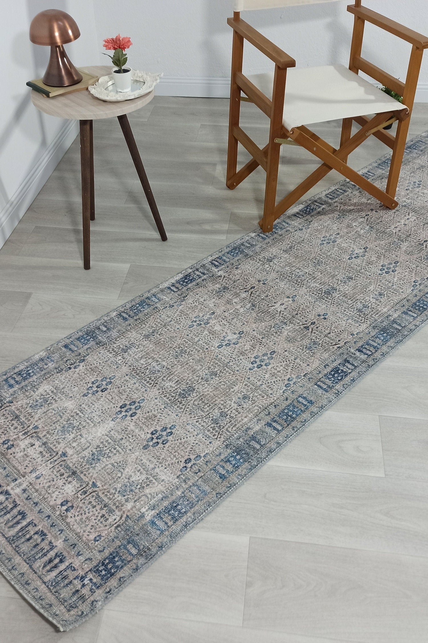 Tiana Rug Neutral Turkish Faded Gray Blue Rug