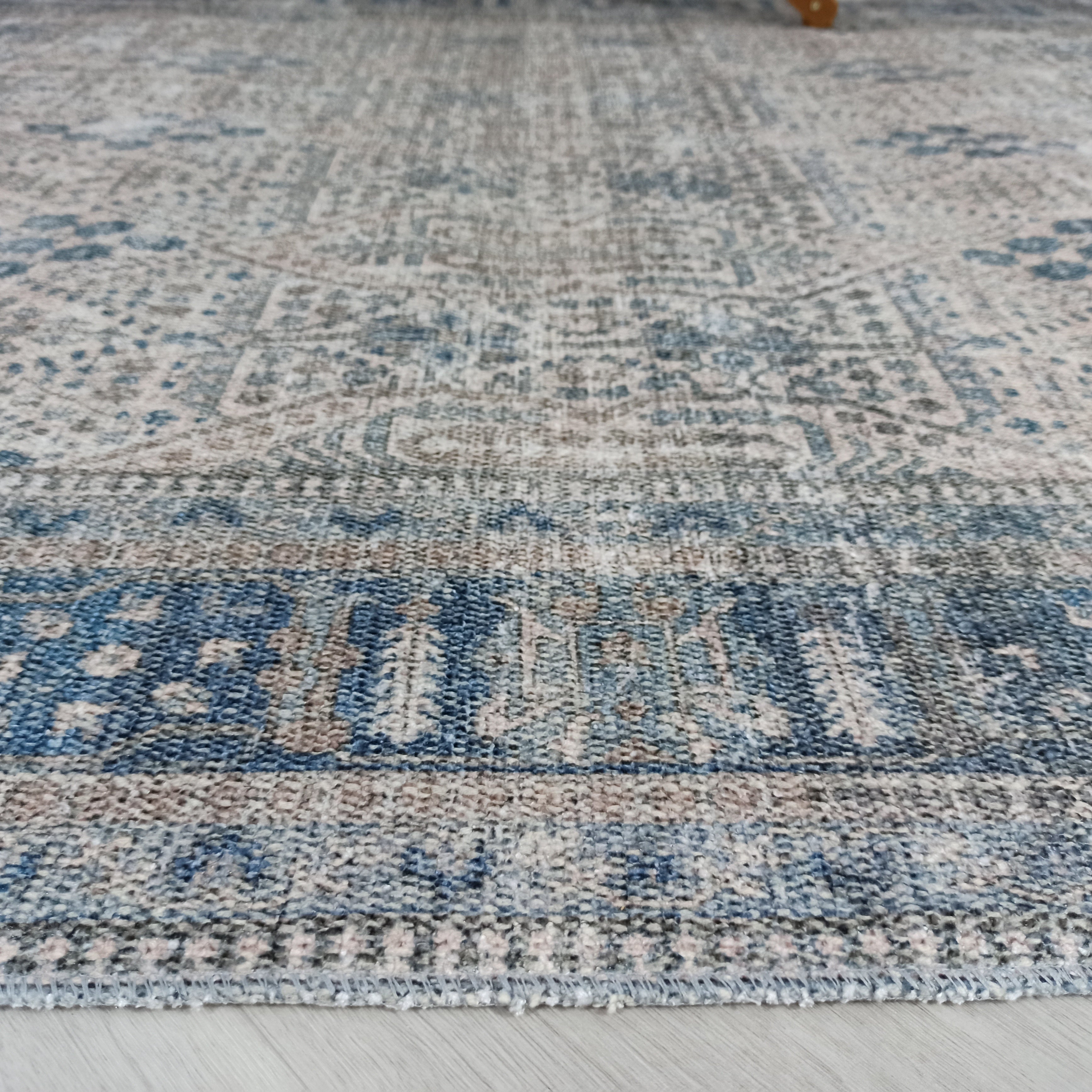 Tiana Rug Neutral Turkish Faded Gray Blue Rug