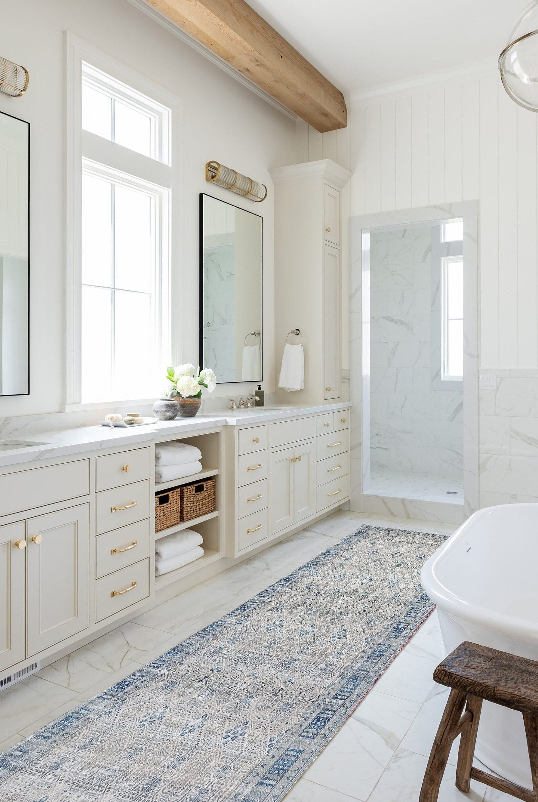 Tiana Rug Neutral Turkish Faded Gray Blue Rug