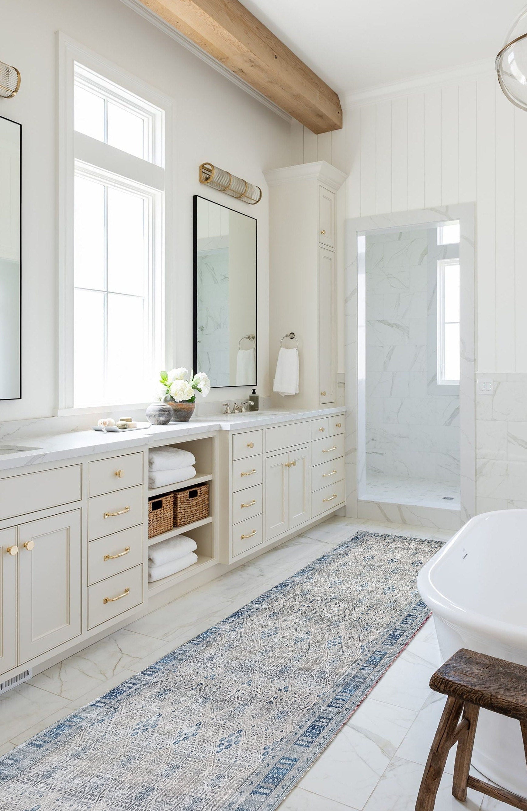 Tiana Rug Neutral Turkish Faded Gray Blue Rug