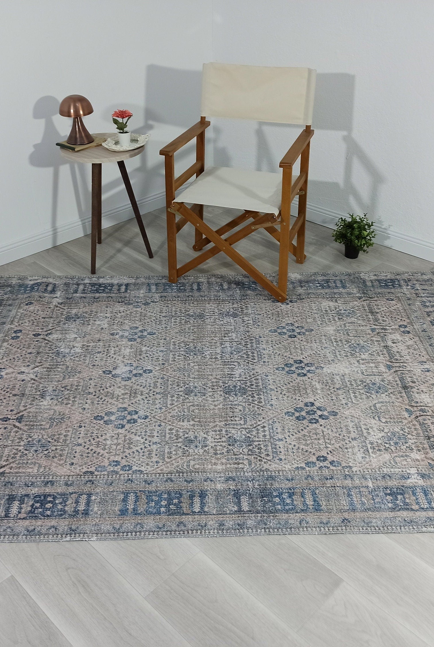 Tiana Rug Neutral Turkish Faded Gray Blue Rug