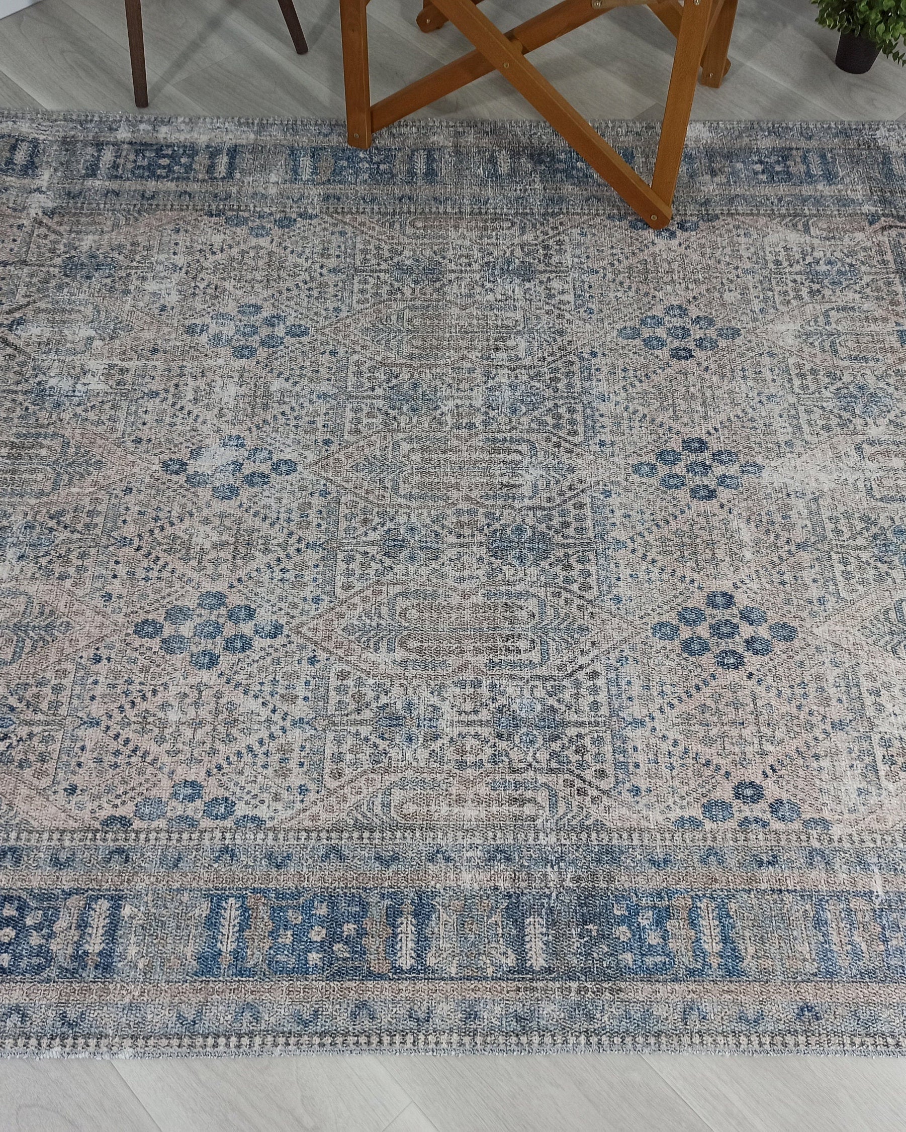Tiana Rug Neutral Turkish Faded Gray Blue Rug
