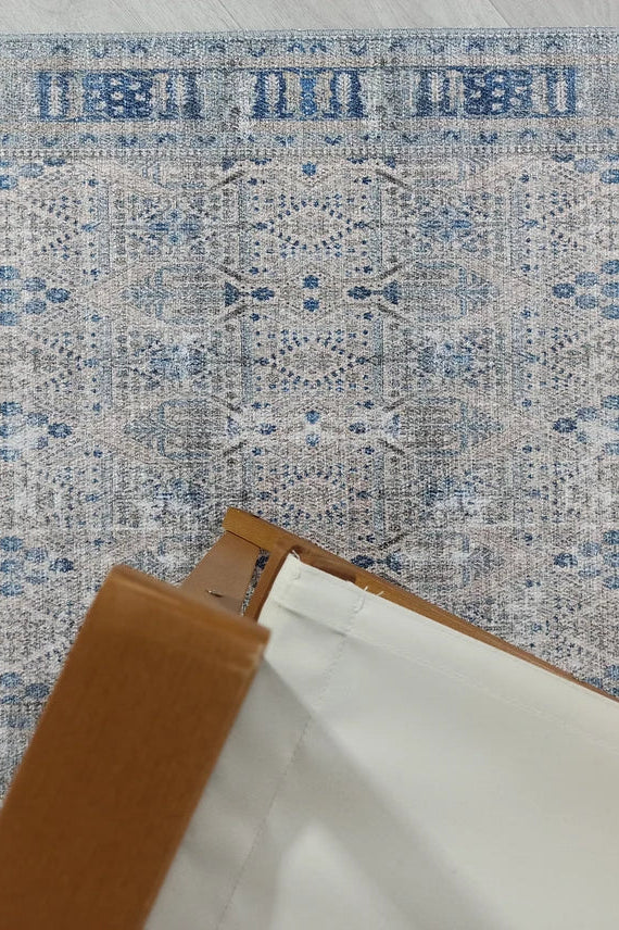 Tiana Rug Neutral Turkish Faded Gray Blue Rug