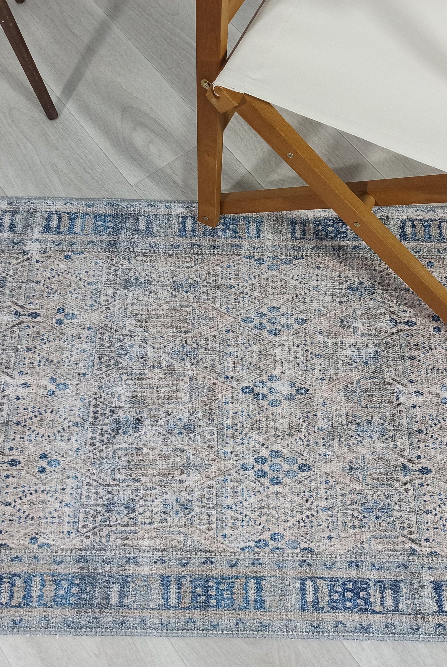 Tiana Rug Neutral Turkish Faded Gray Blue Rug