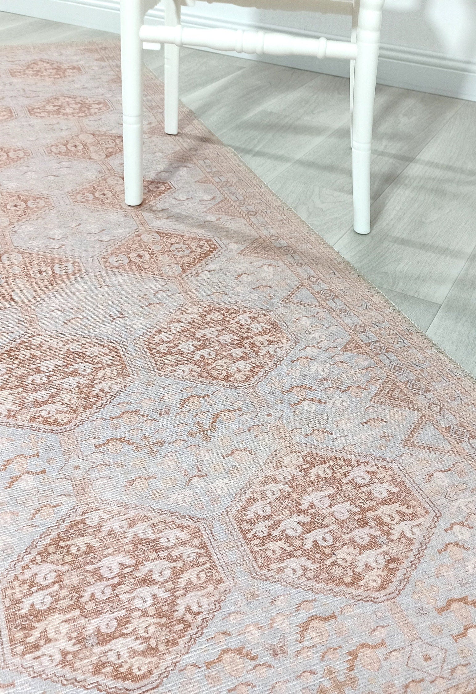 Tiera Rug Vintage Turkish Faded Beige Brown Rug