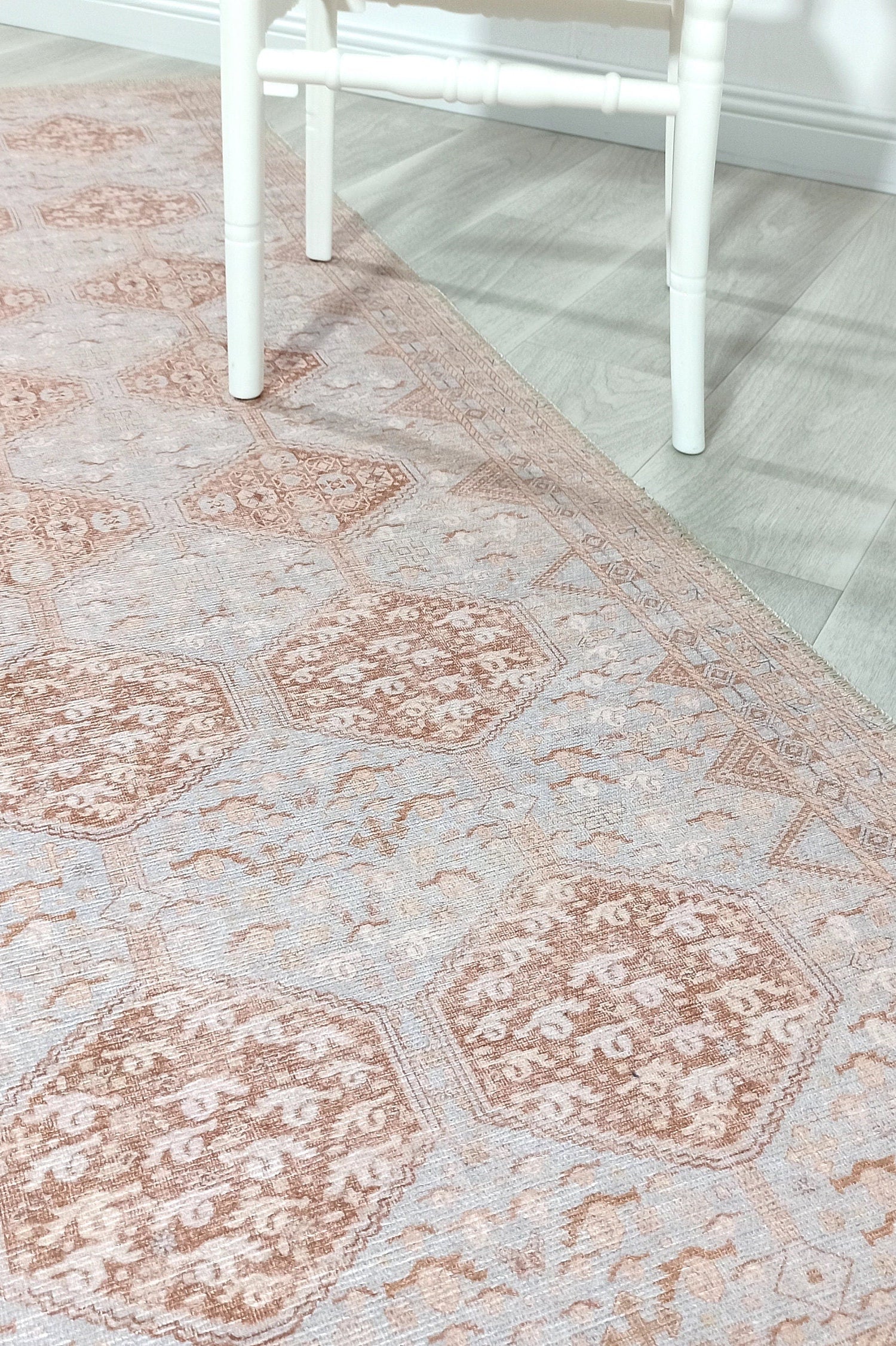 Tiera Rug Vintage Turkish Faded Beige Brown Rug