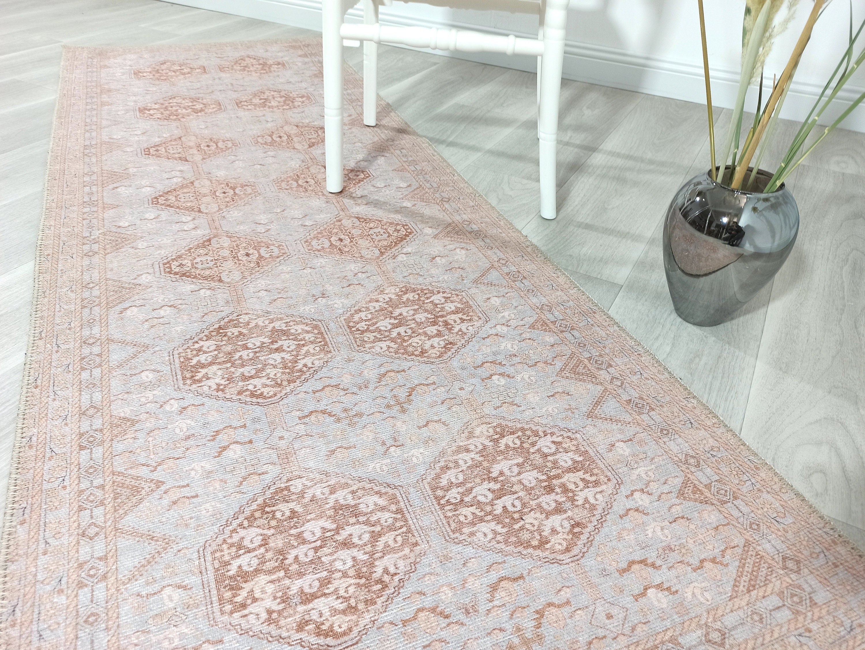 Tiera Rug Vintage Turkish Faded Beige Brown Rug